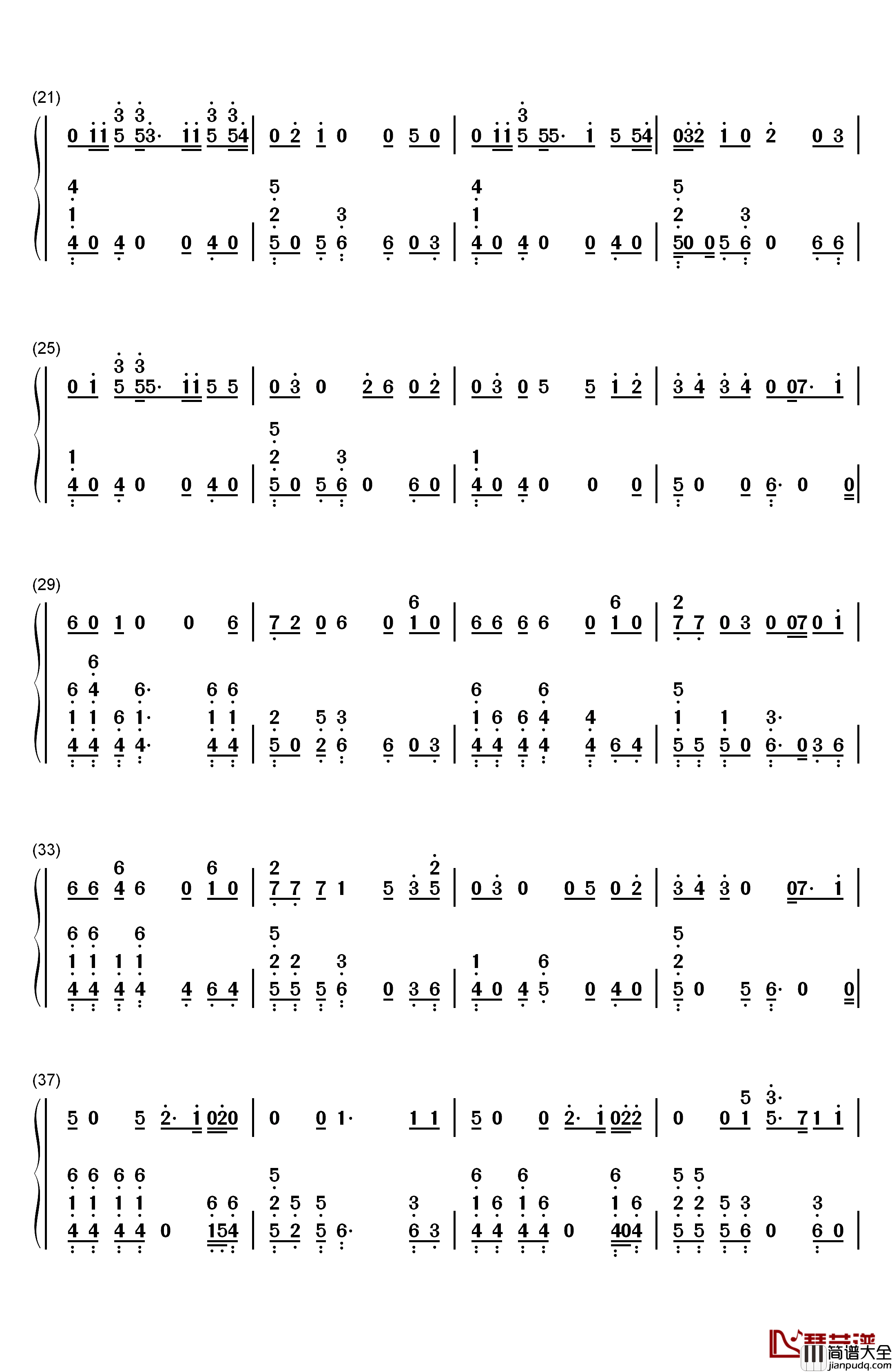 Euphoria钢琴简谱_数字双手_防弹少年团