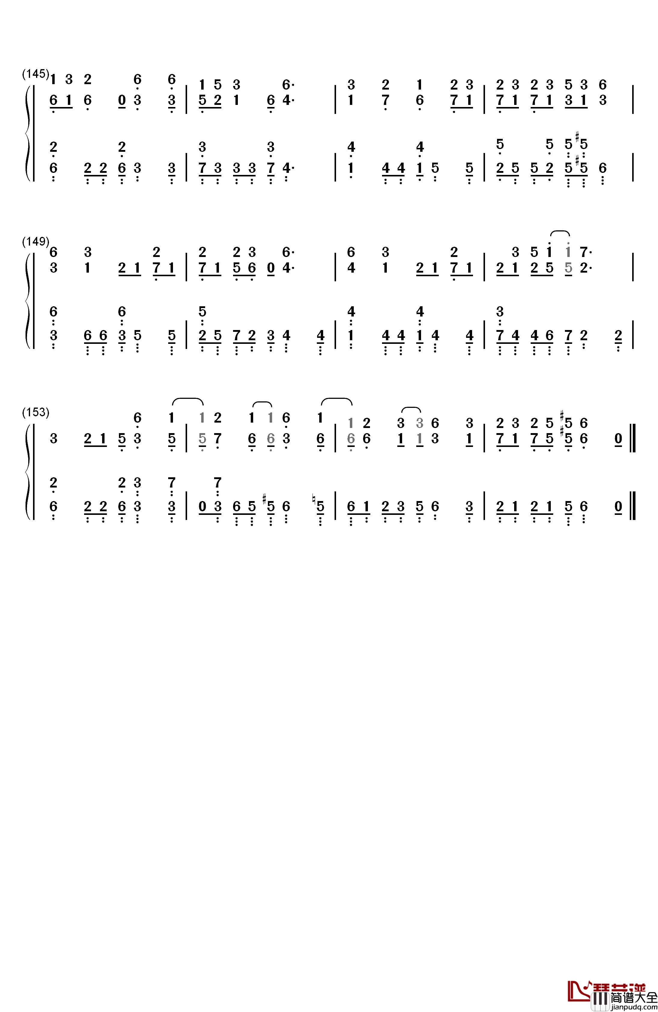 チルドレンレコード_钢琴简谱_数字双手_IA（じん）