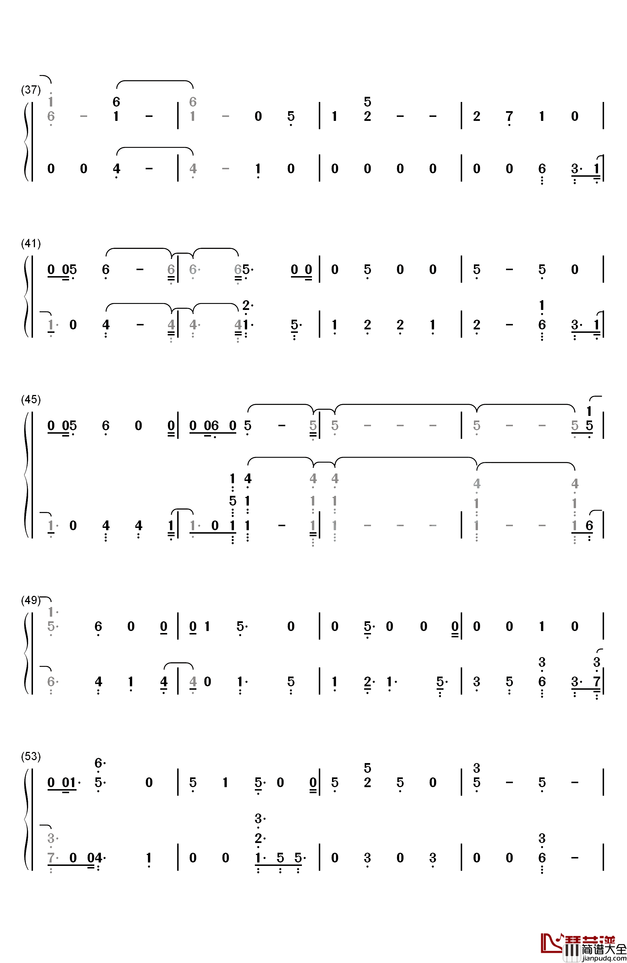 Back_to_You钢琴简谱_数字双手_Selena_Gomez