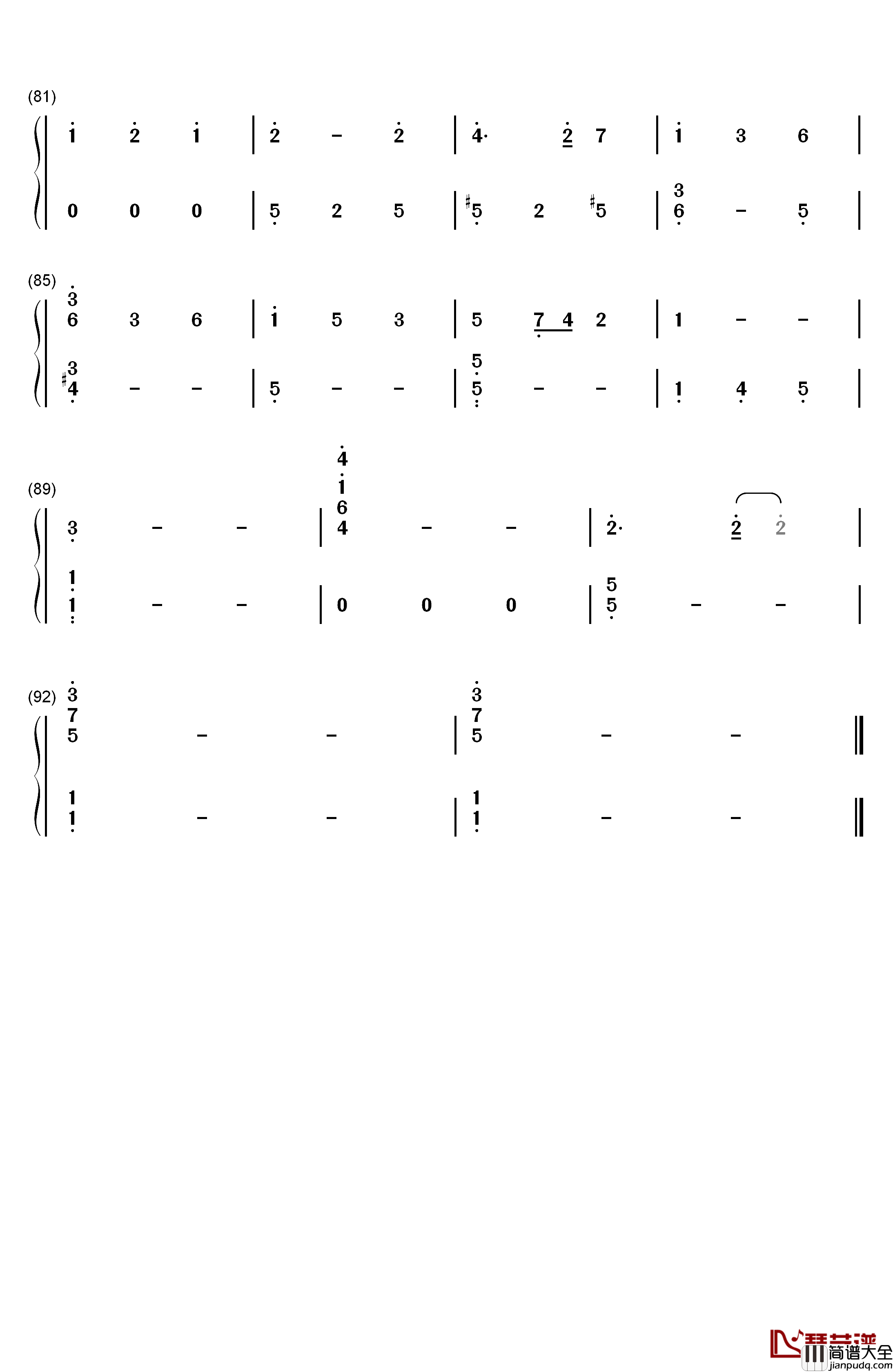 圣なる月夜钢琴简谱_数字双手_未知