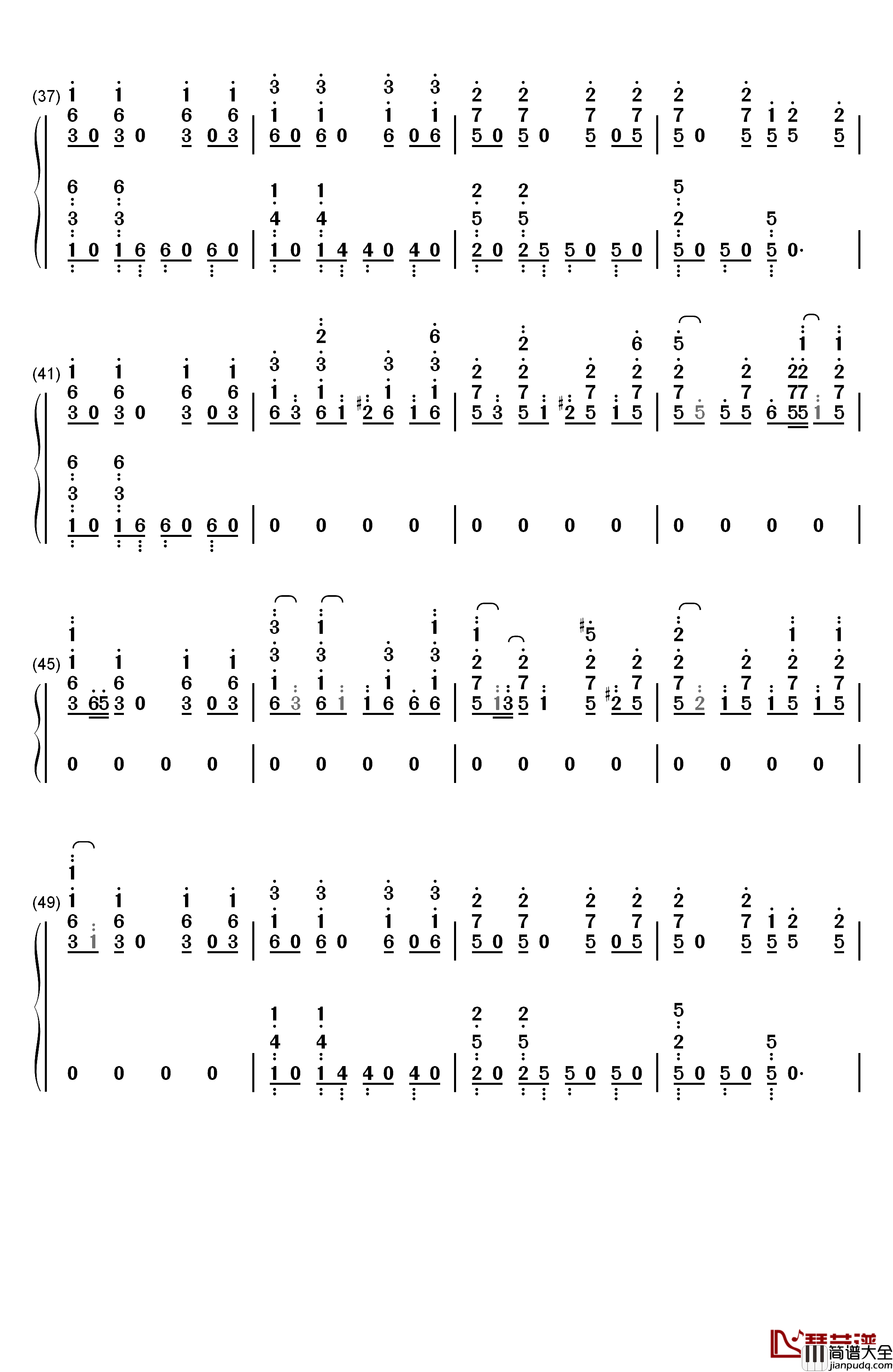 像暗杀似的绕到背后突然拥抱你钢琴简谱_数字双手_太一