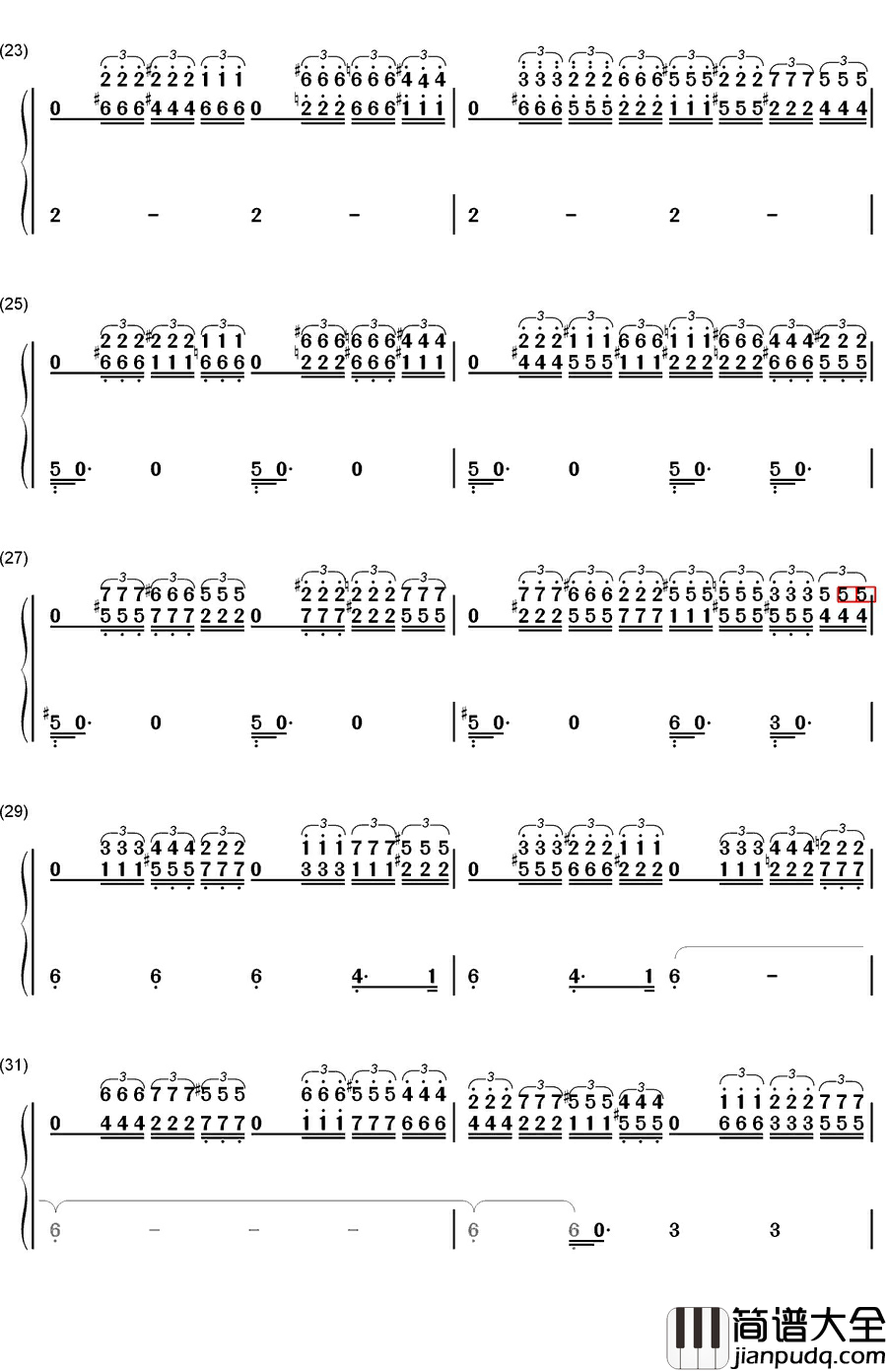 The_Imperial_March钢琴简谱_数字双手_John_Williams