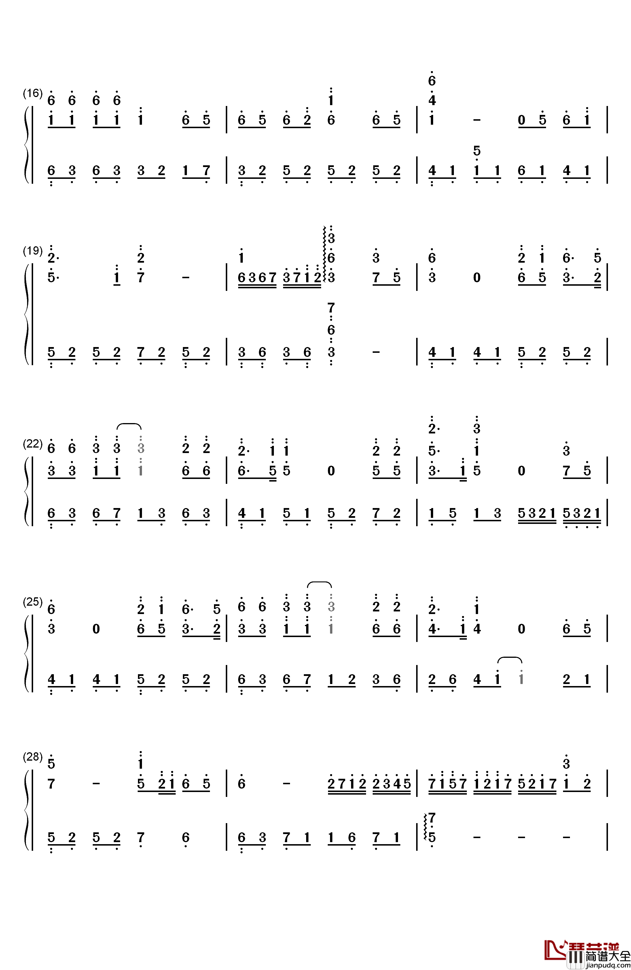 一番绮丽な私を钢琴简谱_数字双手_中岛美嘉