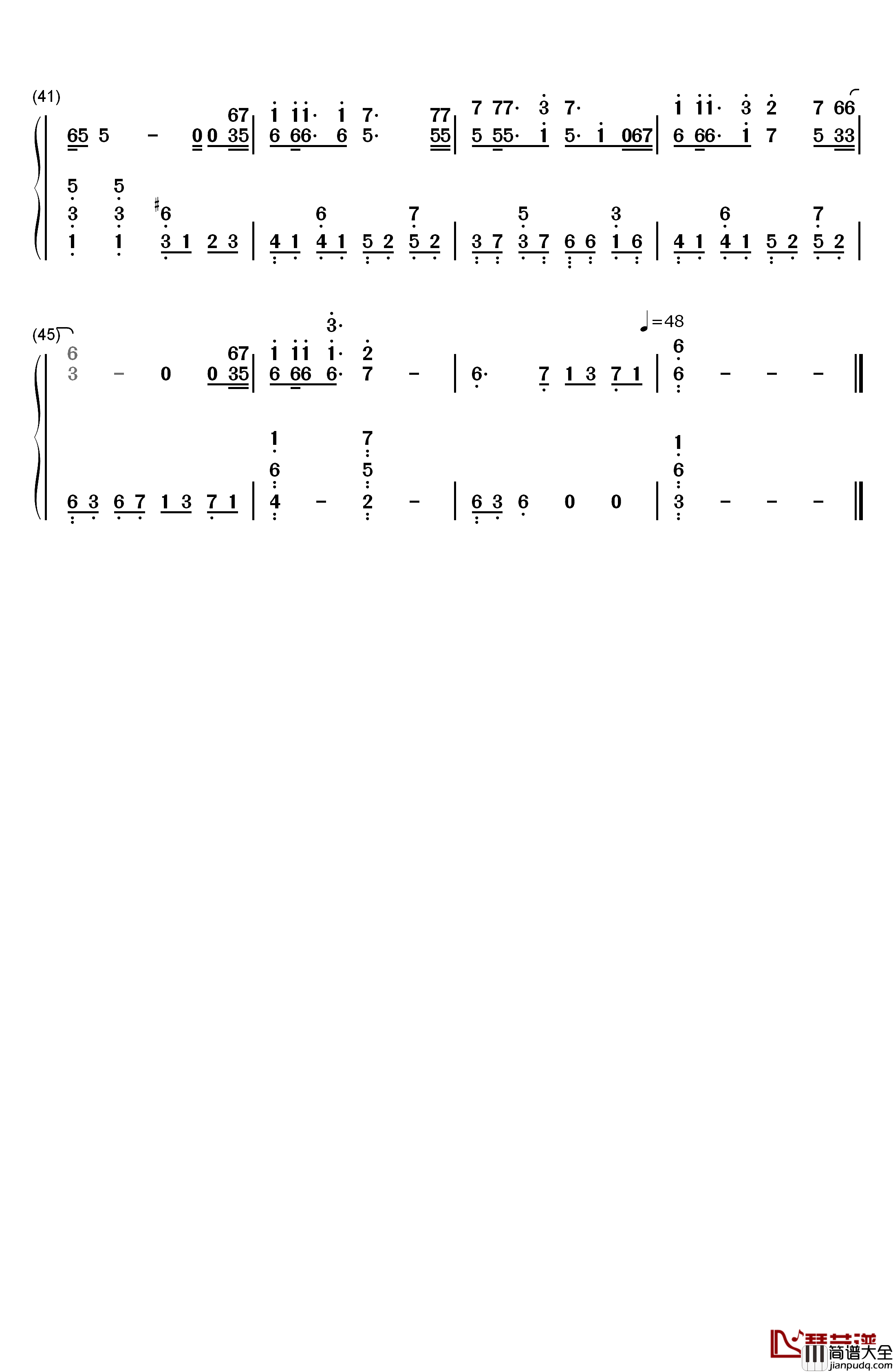 父亲(筷子兄弟最新歌曲)钢琴简谱_数字双手_筷子兄弟