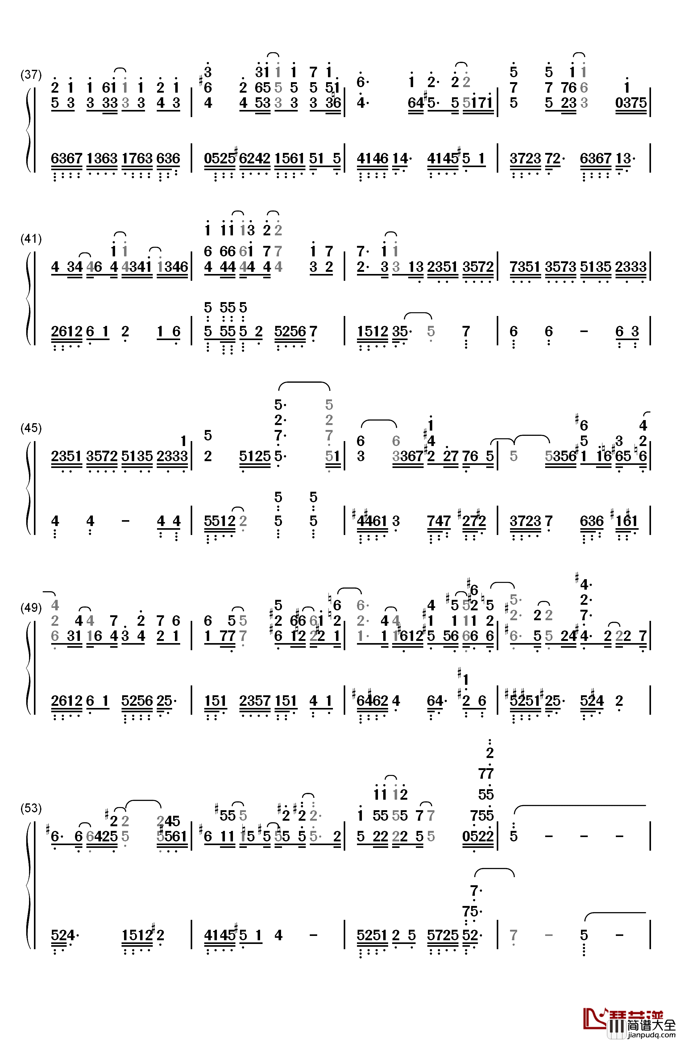 风的痕迹钢琴简谱_数字双手_VK克