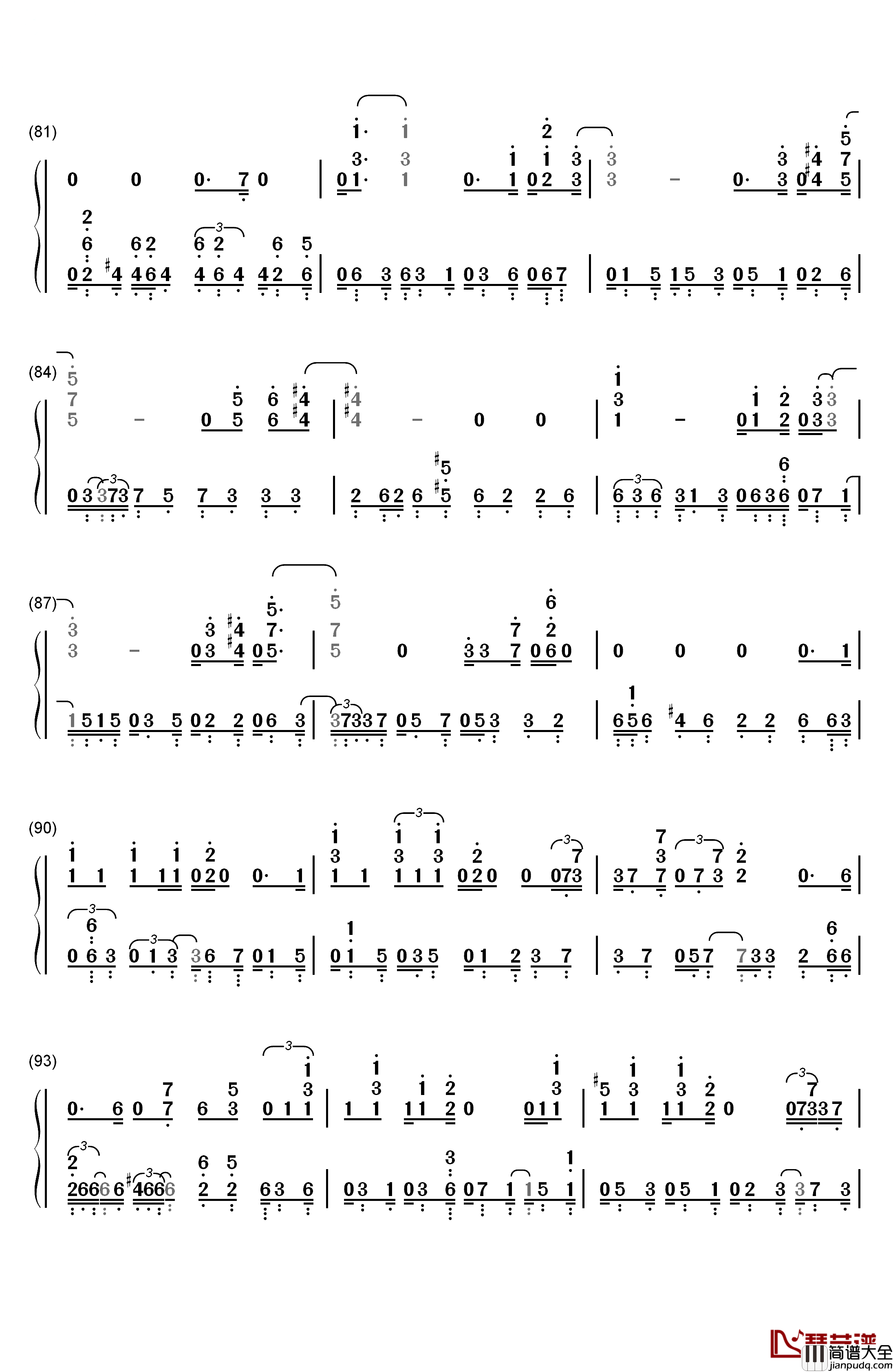 Get_Lucky钢琴简谱_数字双手_Daft_Punk