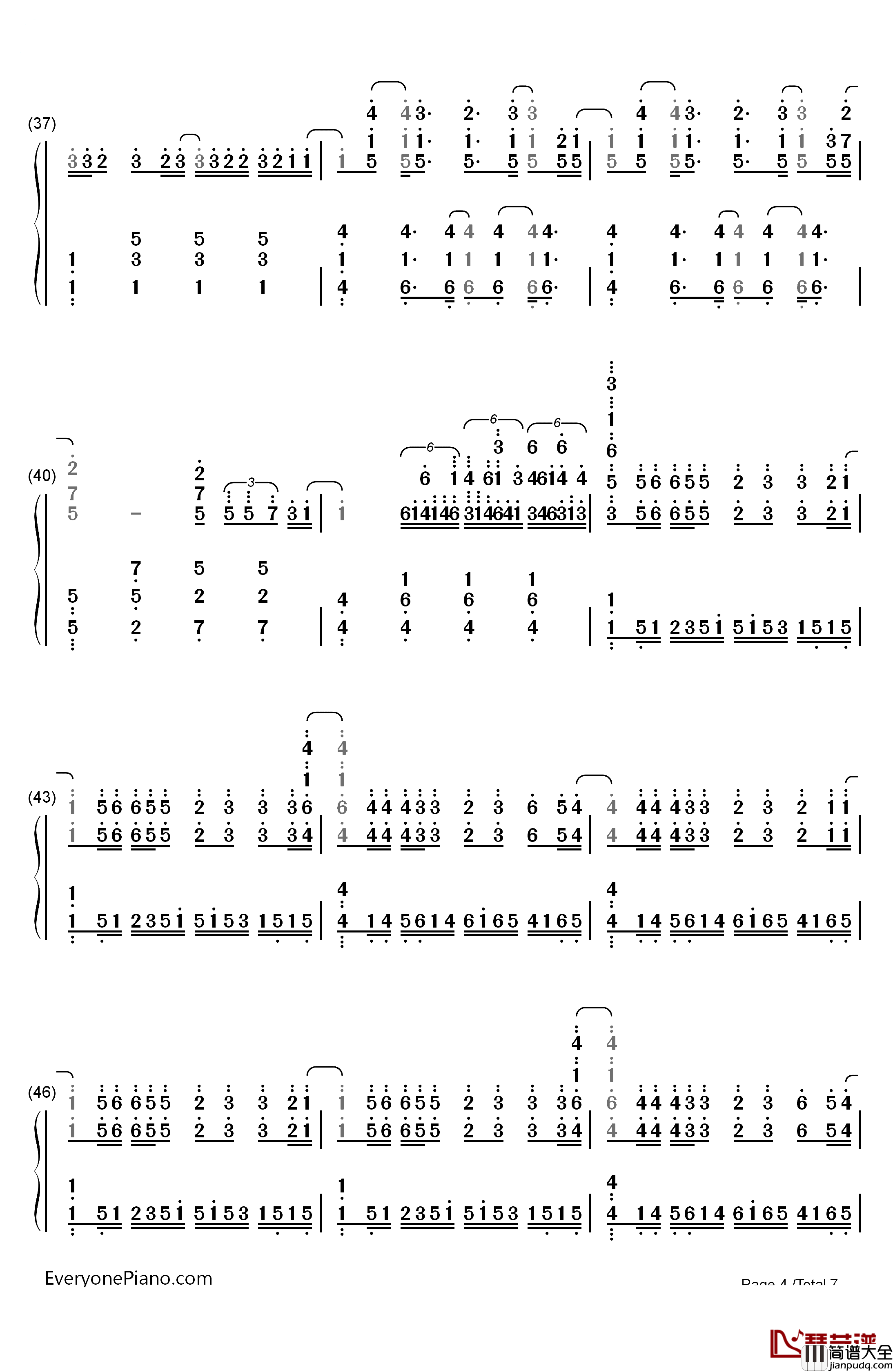 Steal_My_Girl钢琴简谱_数字双手_One_Direction