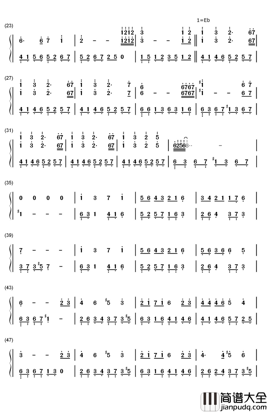 两个世界钢琴简谱_数字双手_张克帆