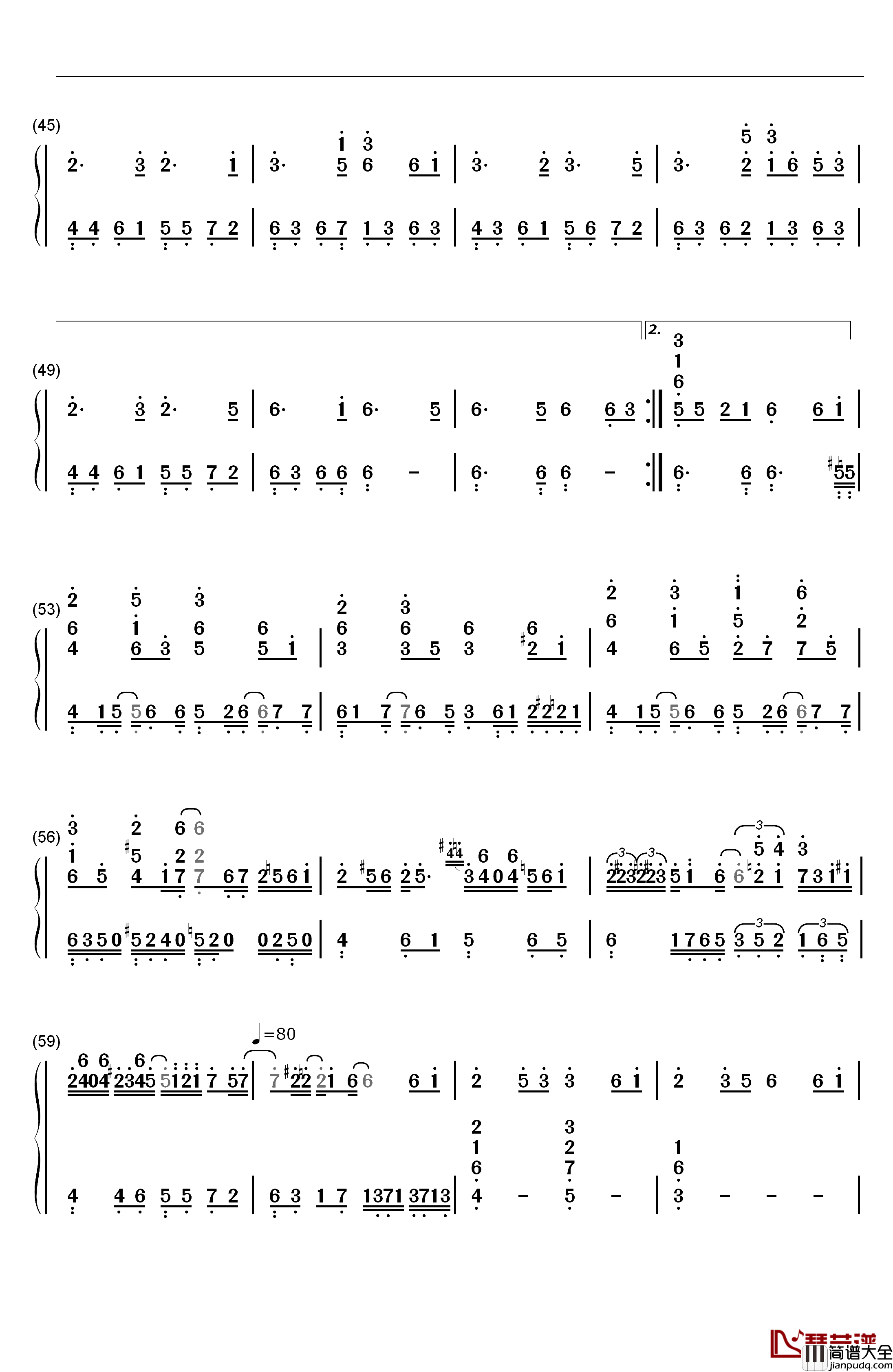纺歌钢琴简谱_数字双手_镜音双子