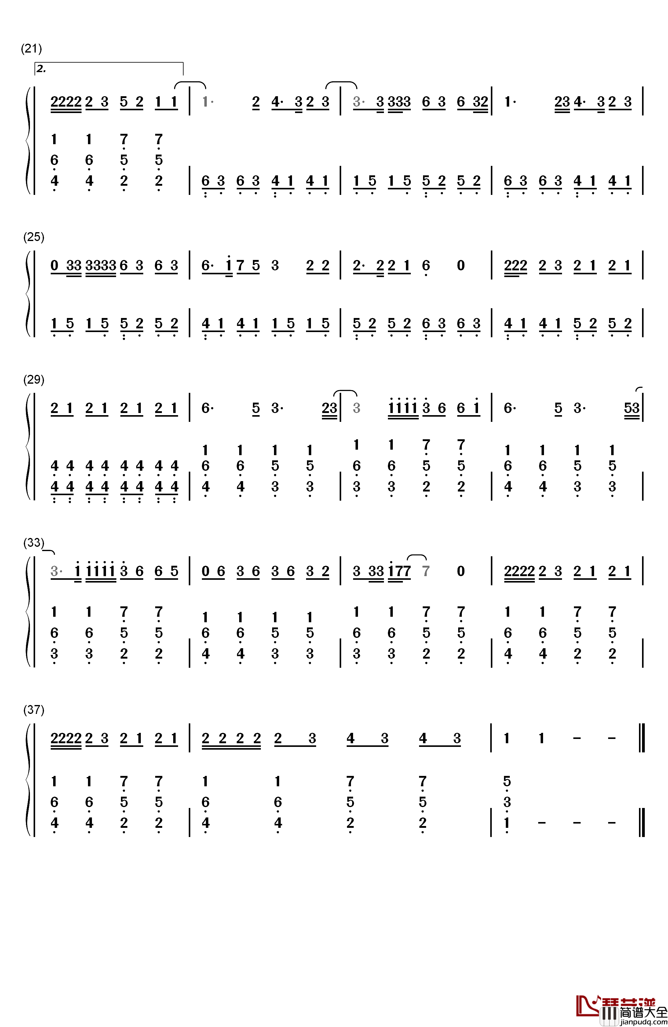 Million_Reasons钢琴简谱_数字双手_Lady_Gaga