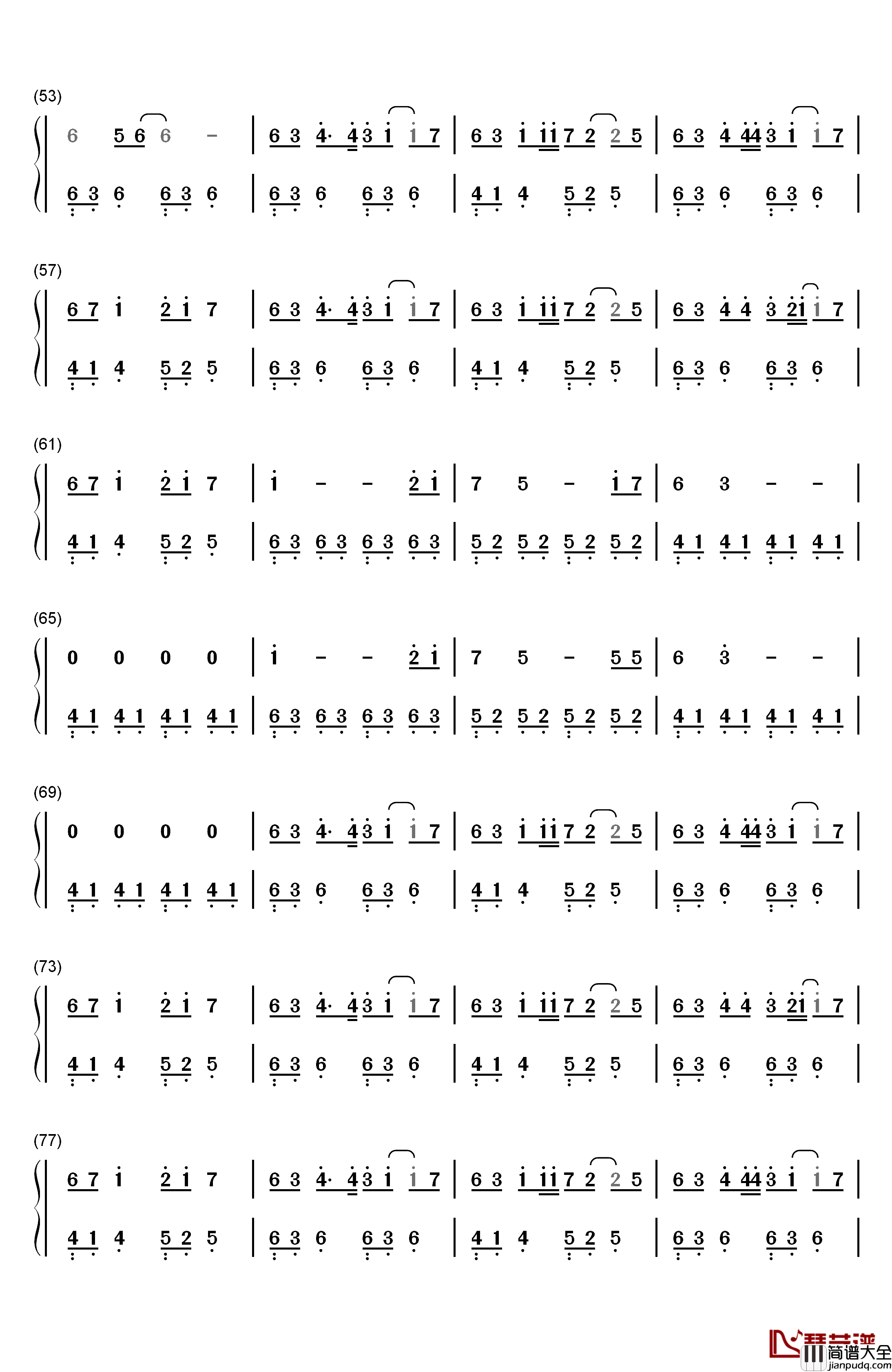 骨灰游戏钢琴简谱_数字双手_洛天依