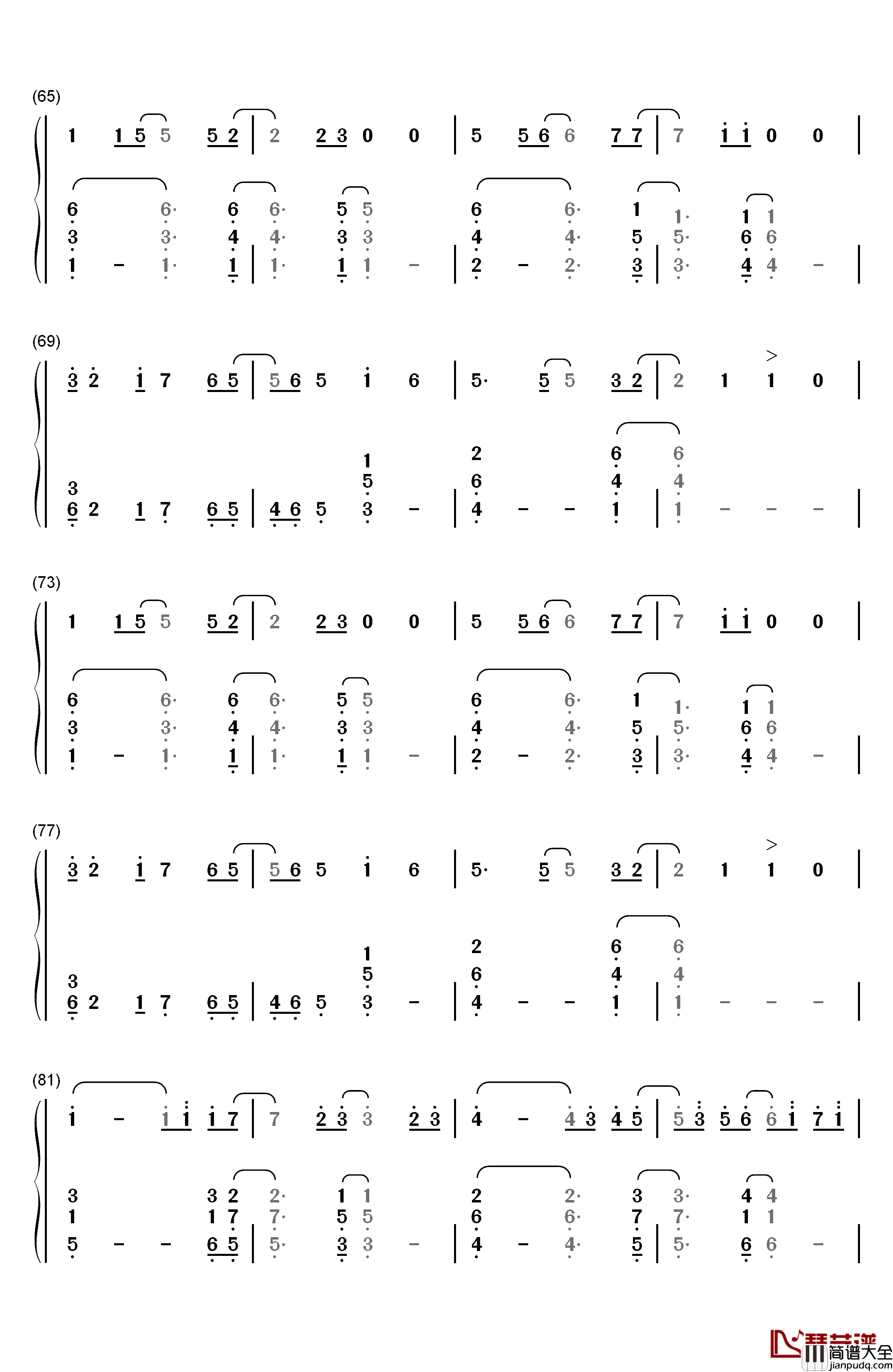 Stay_the_Night钢琴简谱_数字双手_Zedd&Hayley_Williams