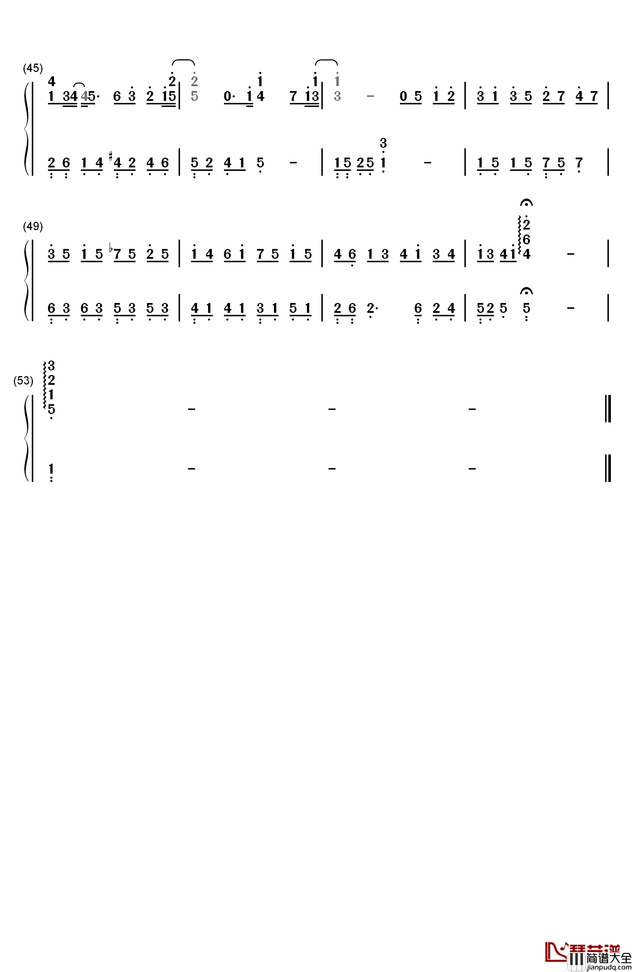 那些年钢琴简谱_数字双手_胡夏