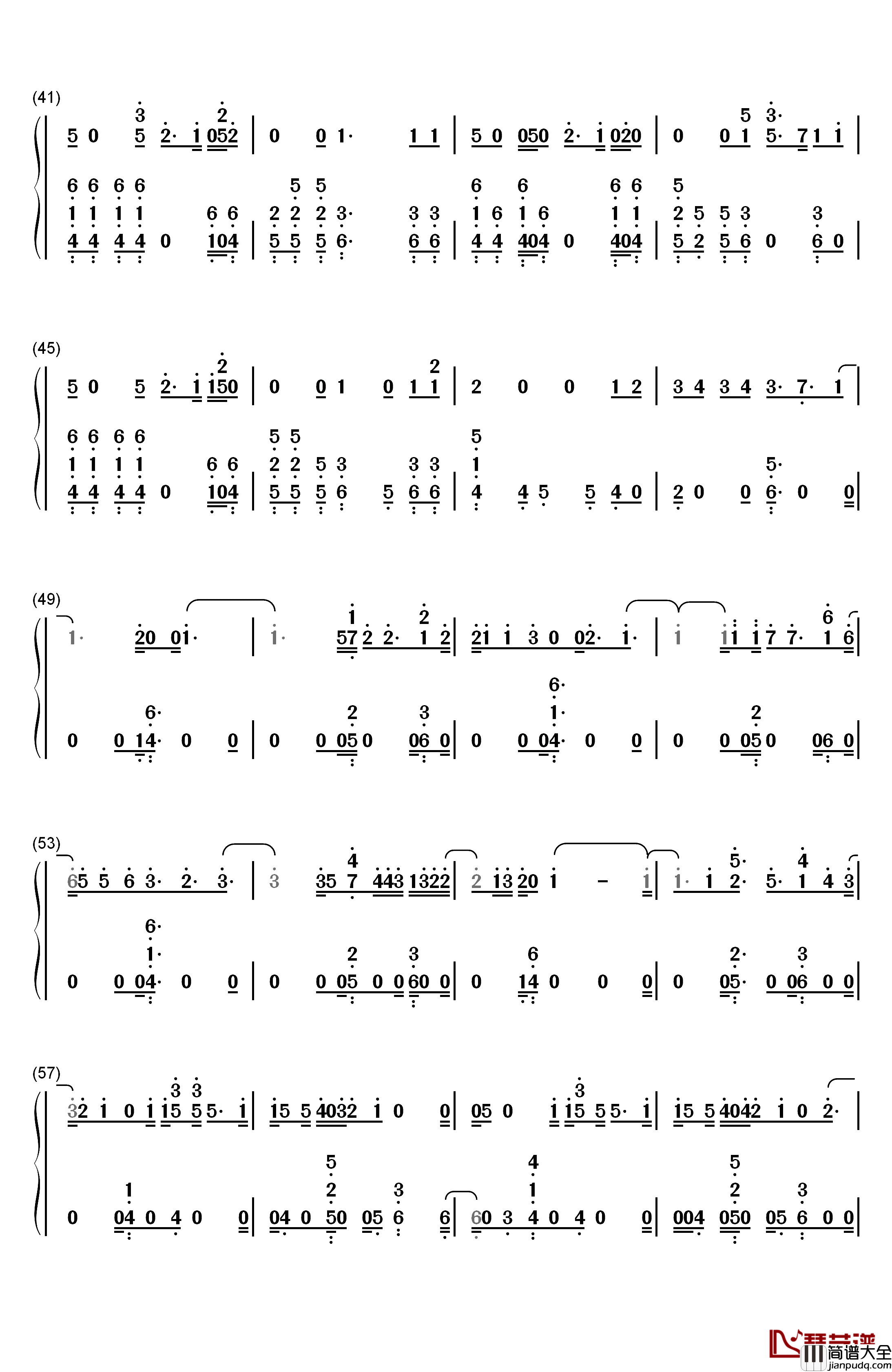 Euphoria钢琴简谱_数字双手_防弹少年团