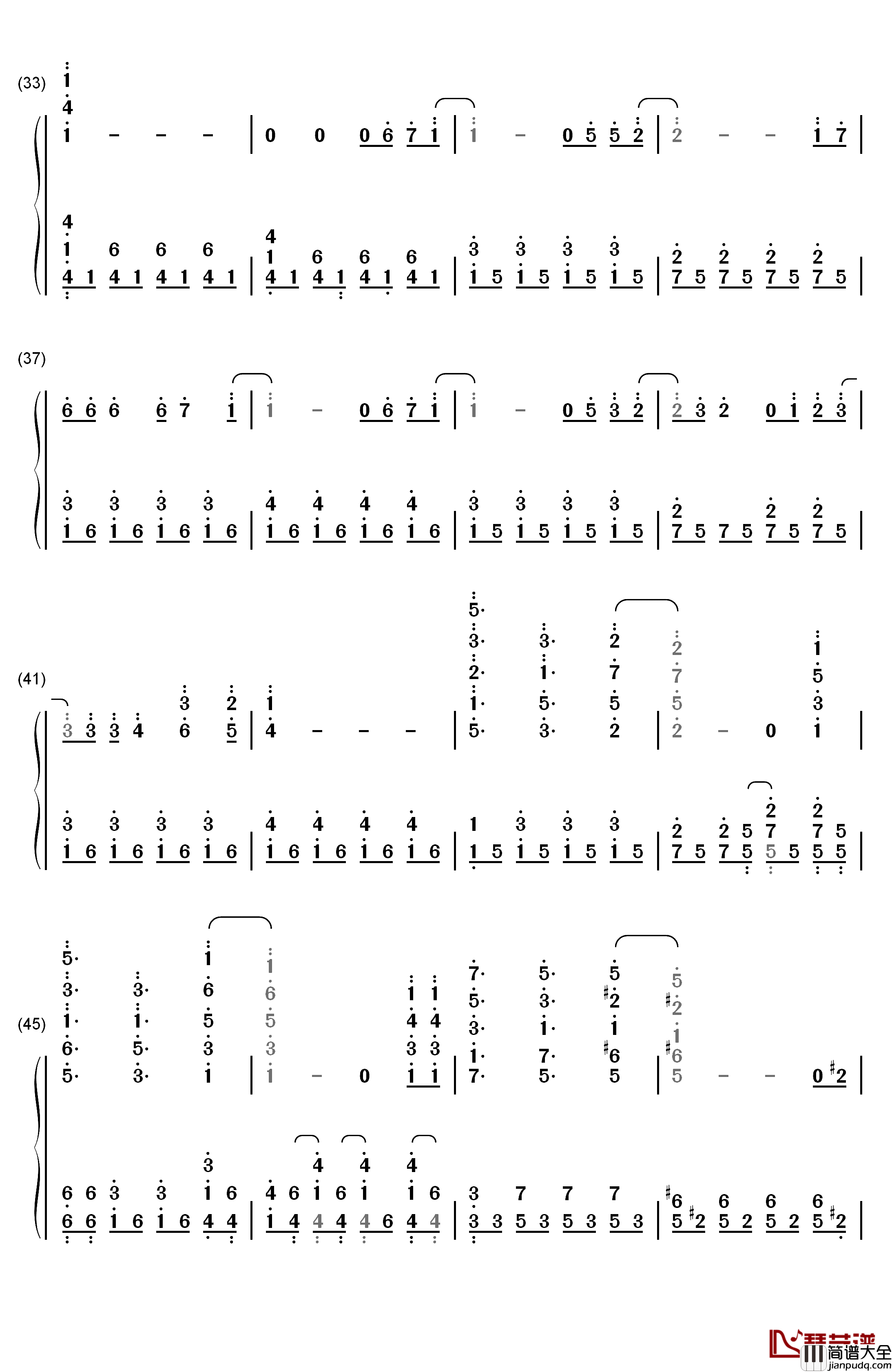 Let_It_Go完整版钢琴简谱_数字双手_Demi_Lovato