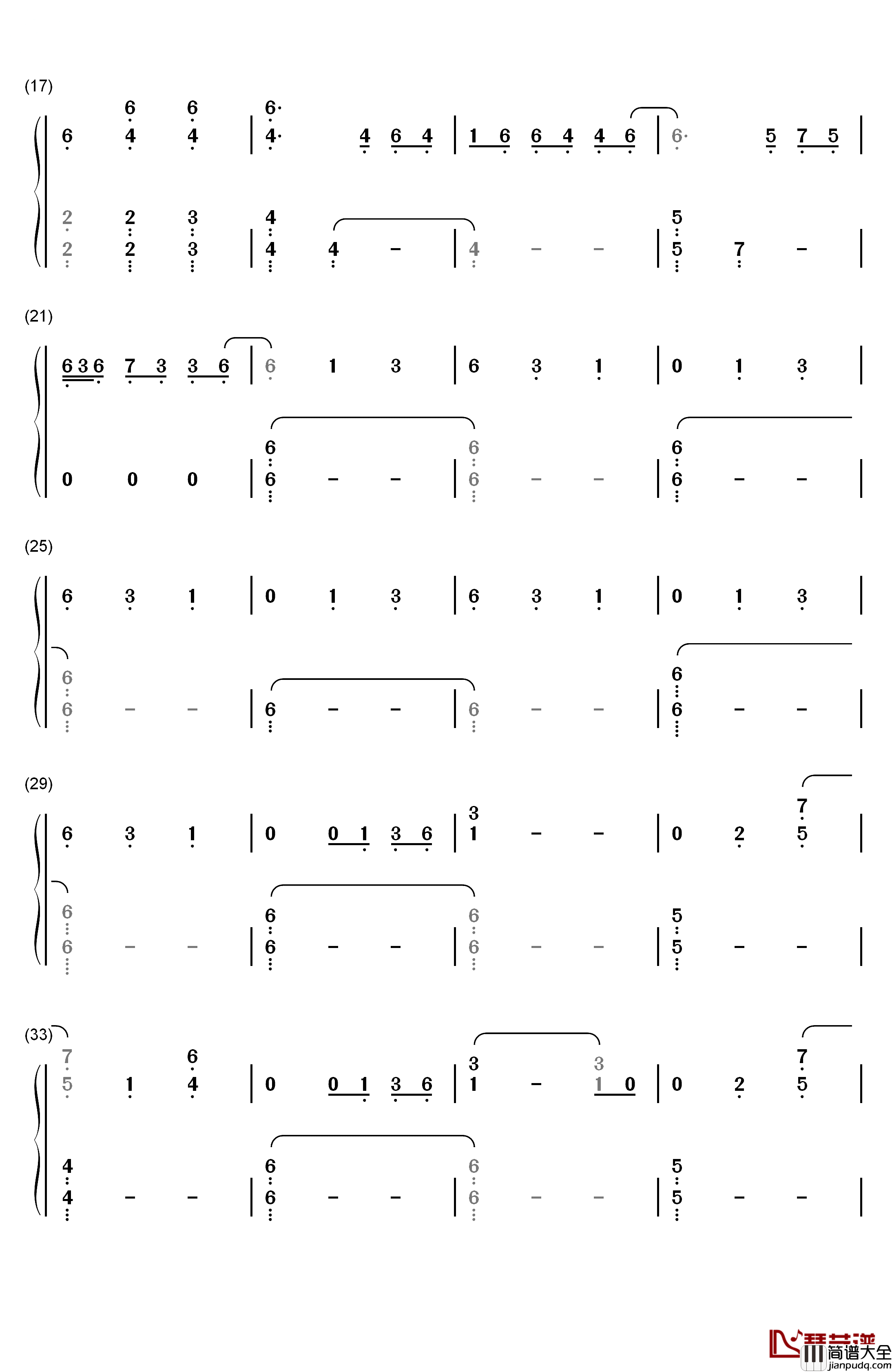 Nothing_Else_Matters钢琴简谱_数字双手_Metallica