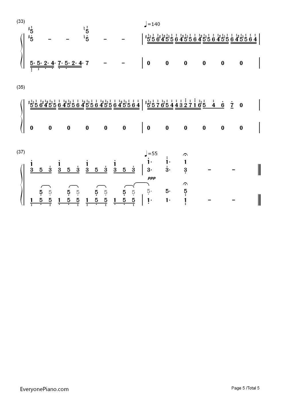 肖邦夜曲第二首钢琴简谱_数字双手_肖邦
