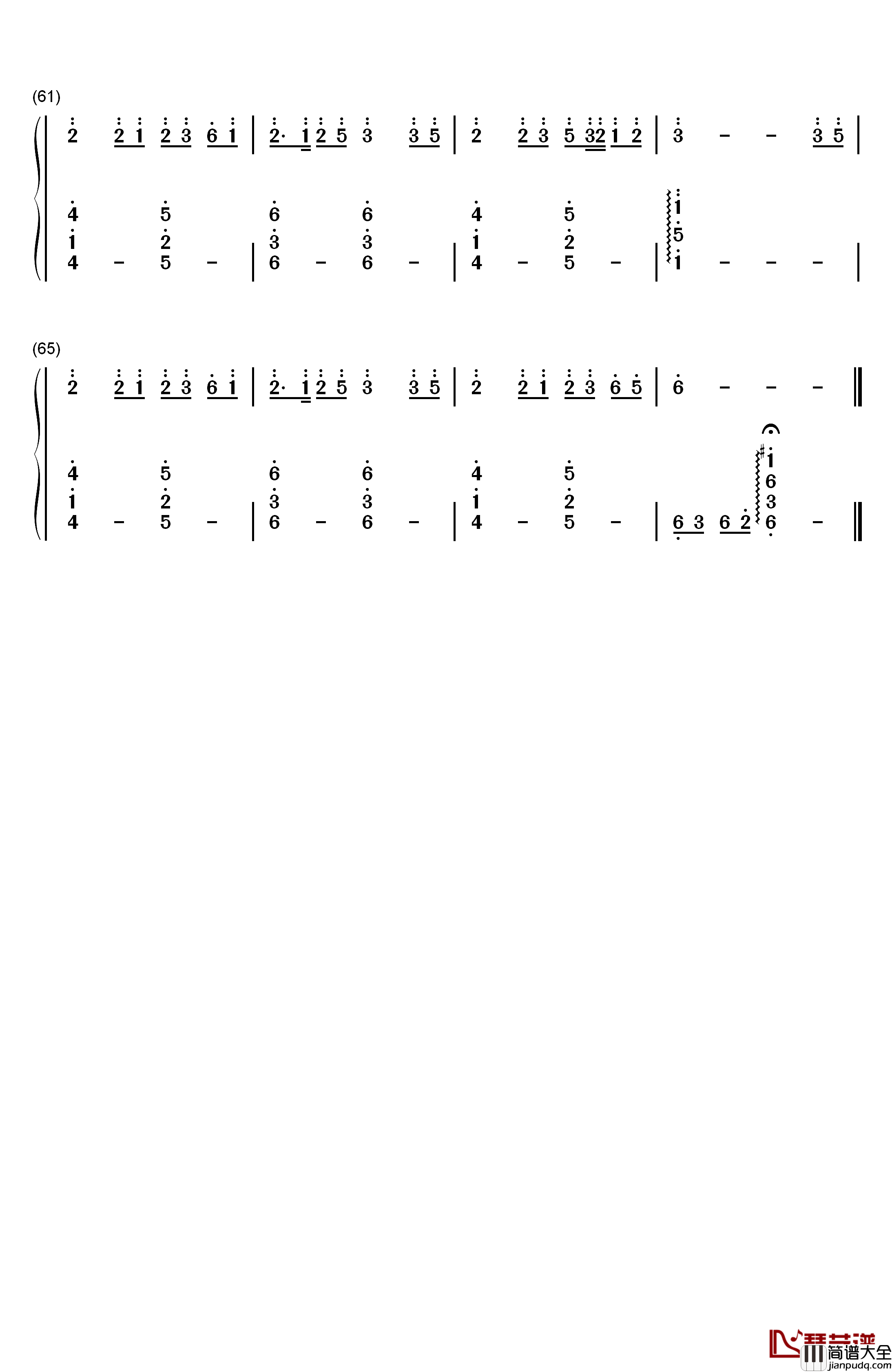 梦与叶樱钢琴简谱_数字双手_初音未来__初音ミク