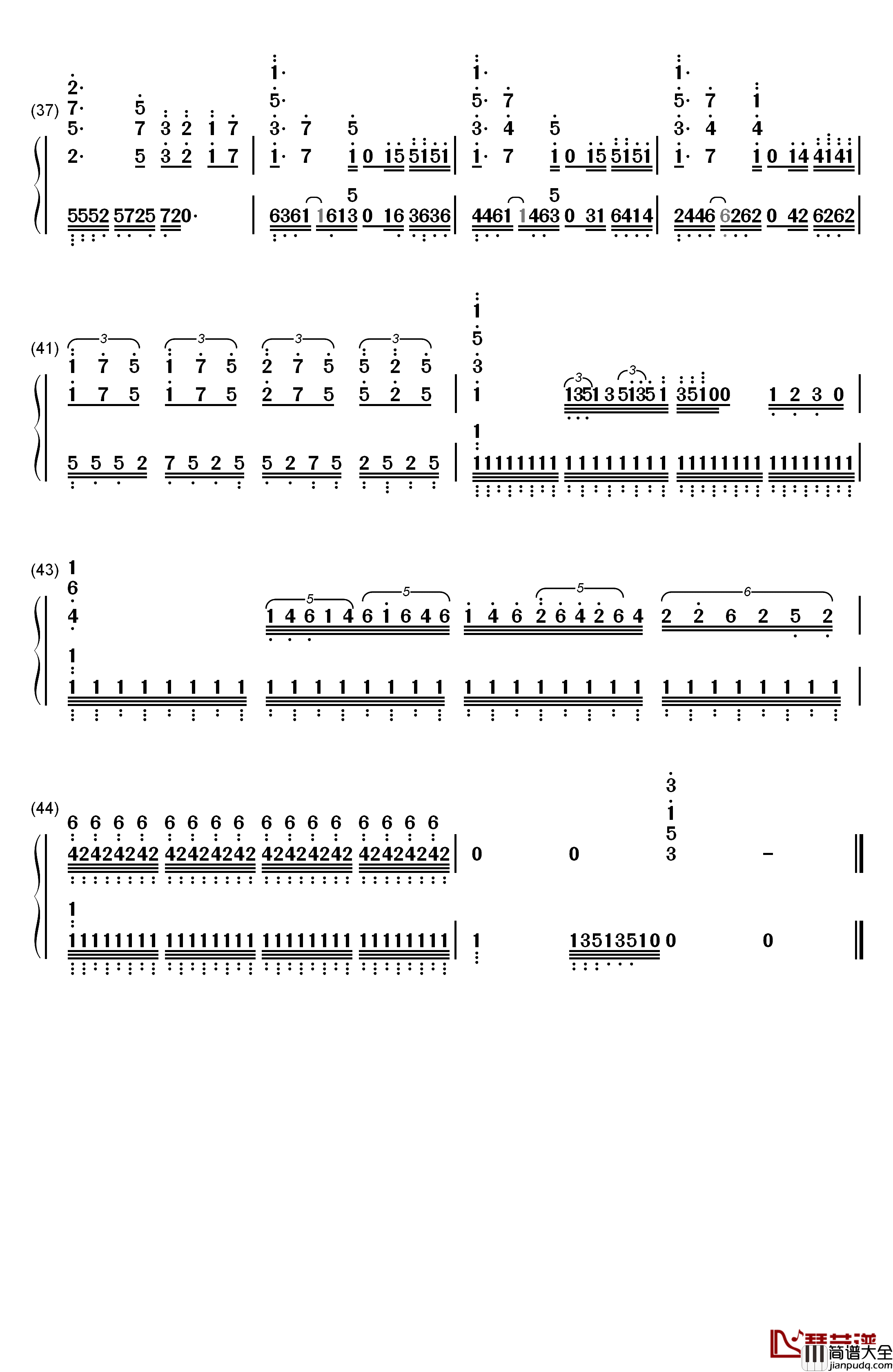 Courage钢琴简谱_数字双手_户松遥