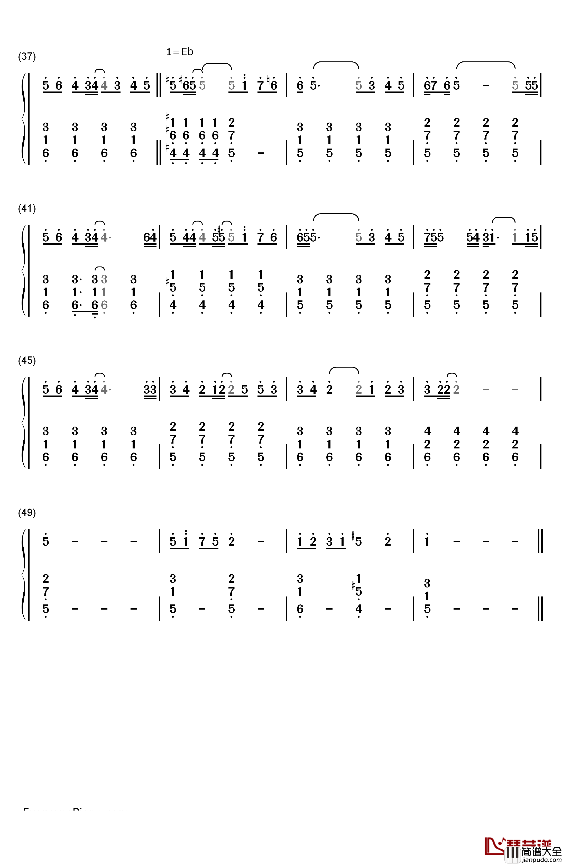 Love_Story钢琴简谱_数字双手_LYn