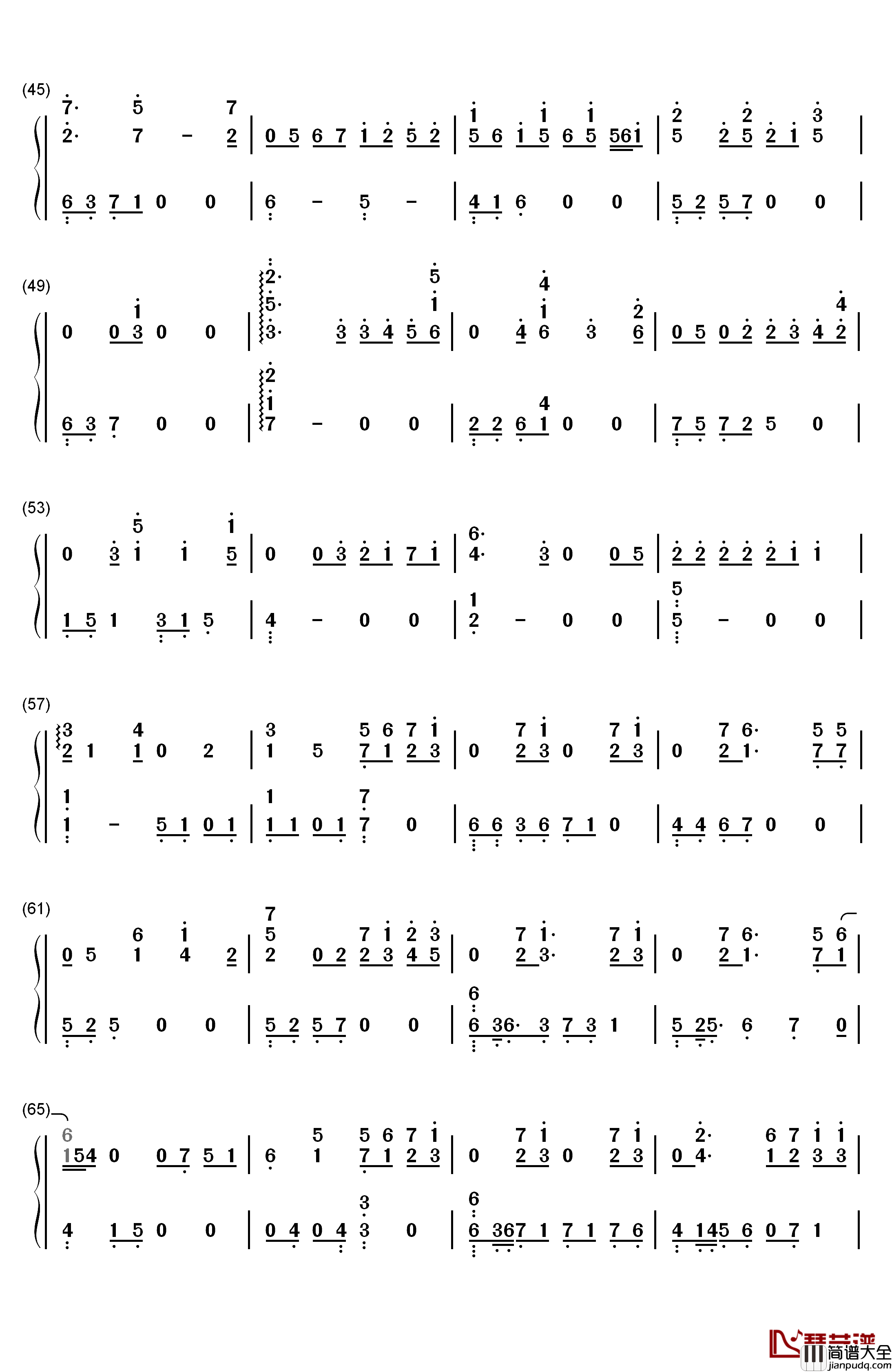 十二月的奇迹(Miracles_in_December)钢琴简谱_数字双手_EXO