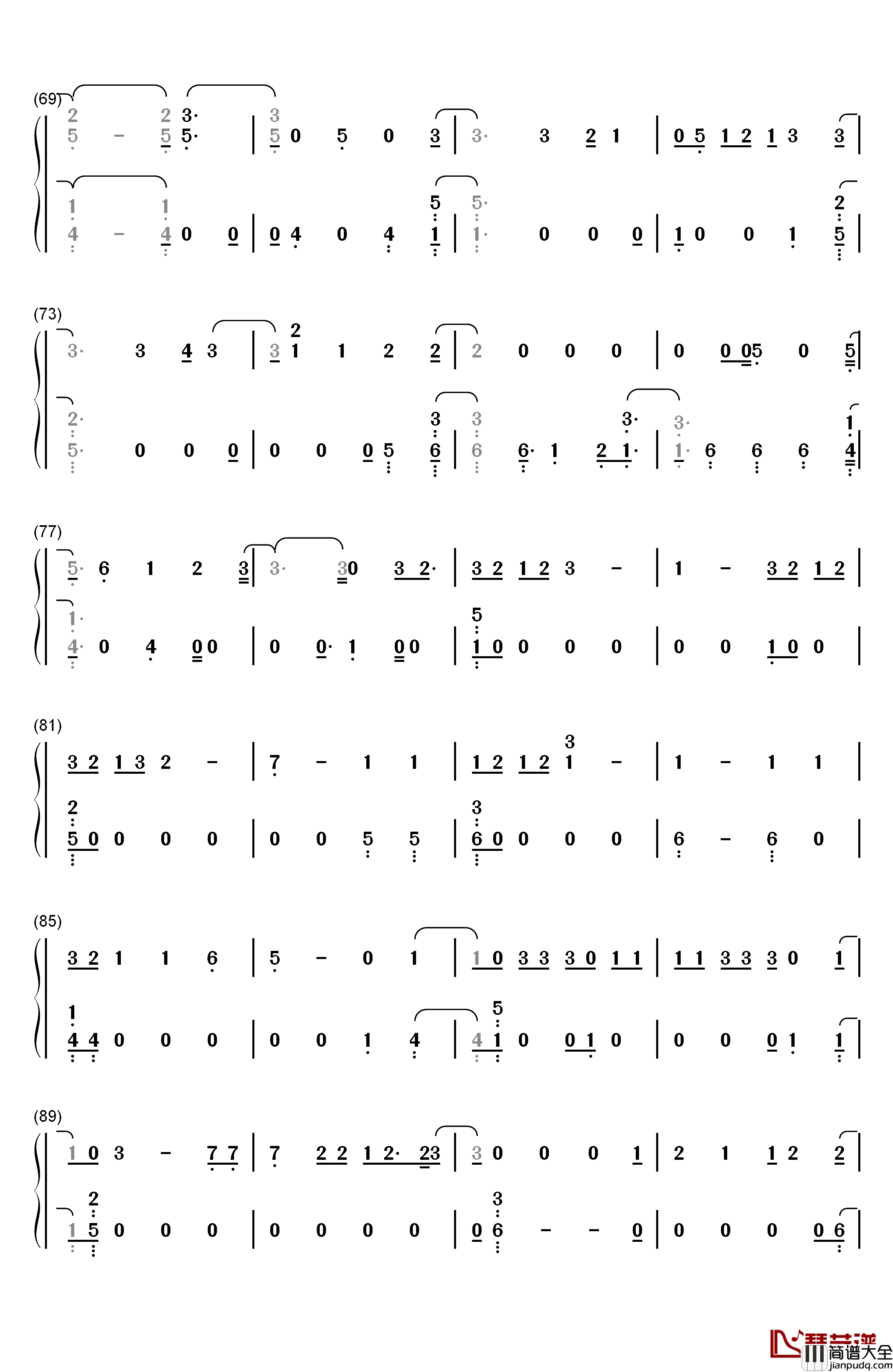 Magic_Shop钢琴简谱_数字双手_防弹少年团