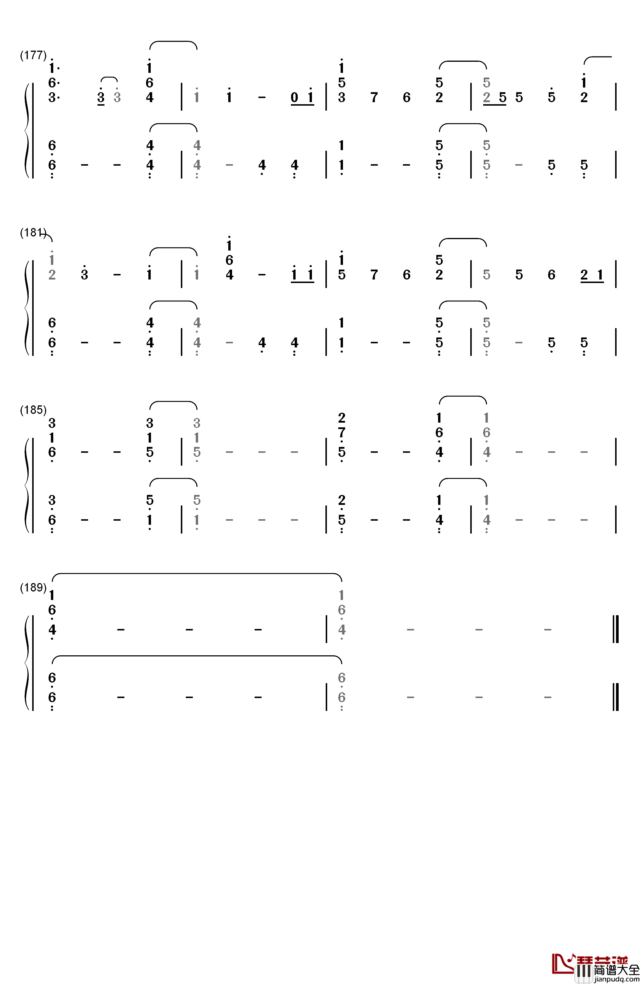 Hello钢琴简谱_数字双手_Adele
