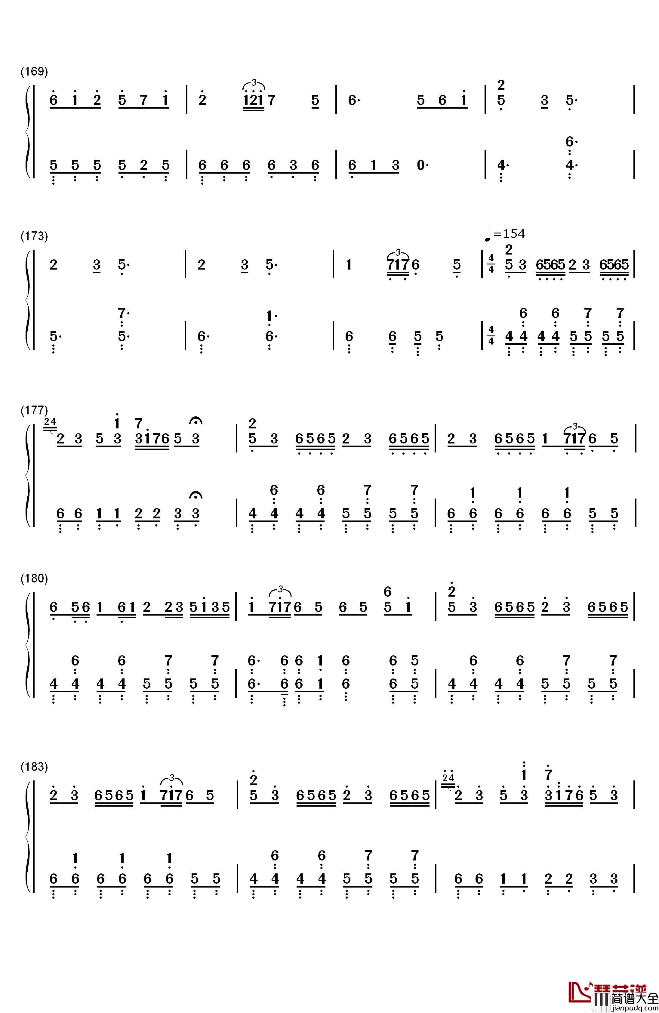 千本樱变奏钢琴简谱_数字双手_初音ミク