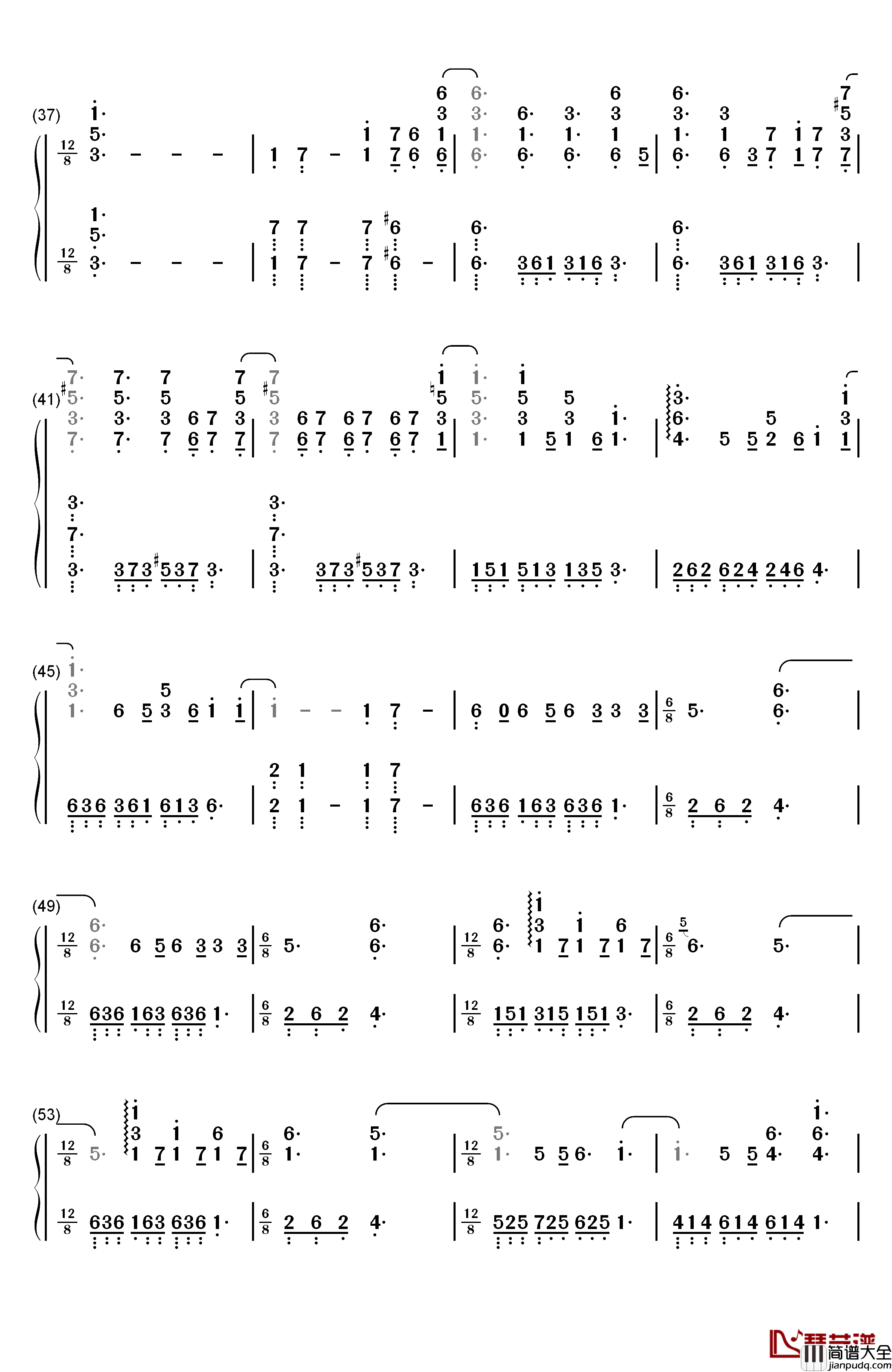 Shape_of_You钢琴简谱_数字双手_Ed_Sheeran