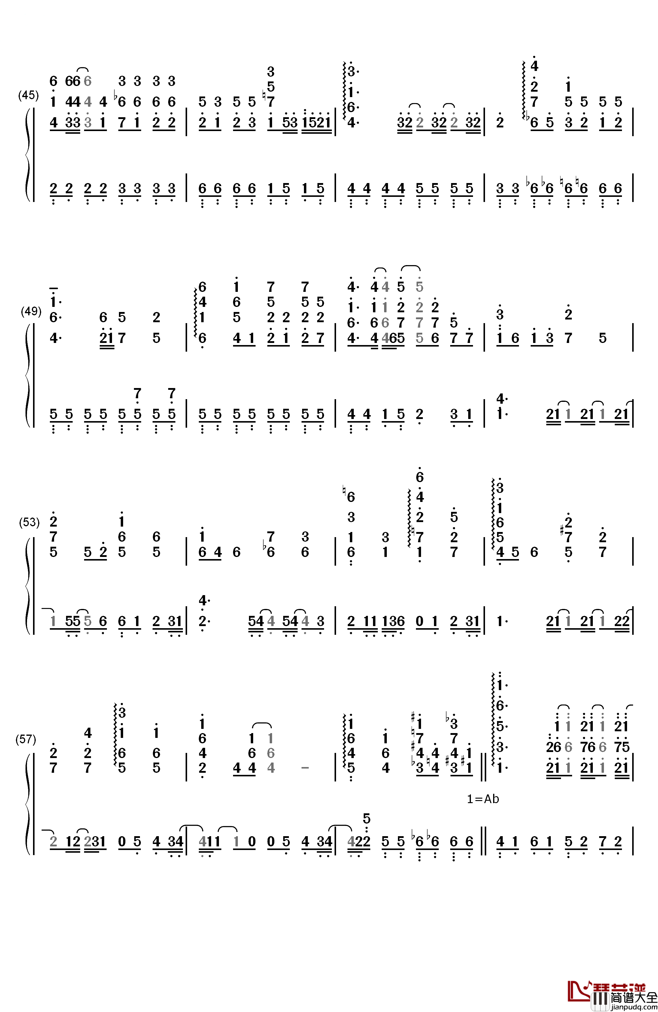化作樱花树钢琴简谱_数字双手_SNH48