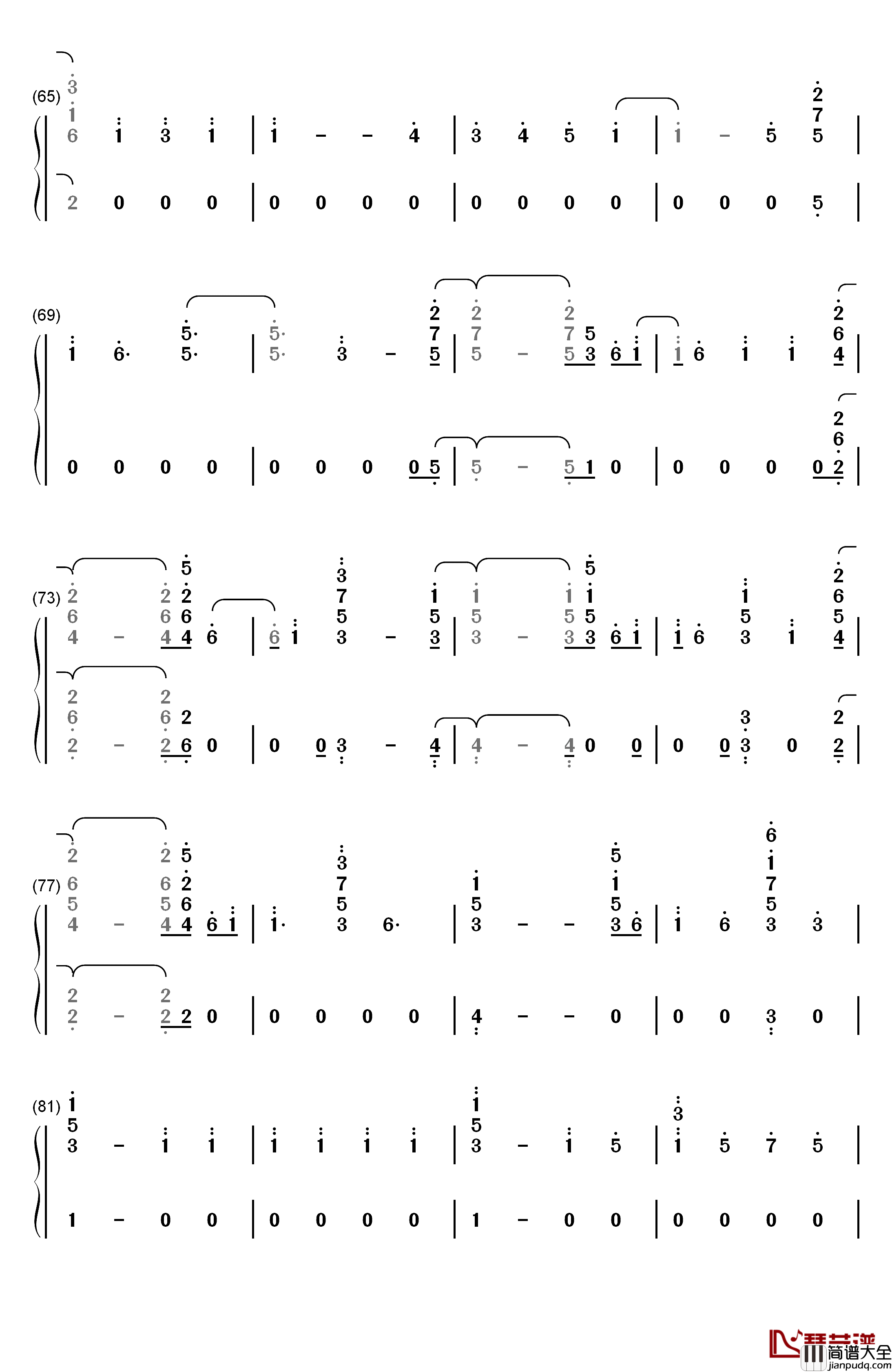 Let_Me钢琴简谱_数字双手_Zayn