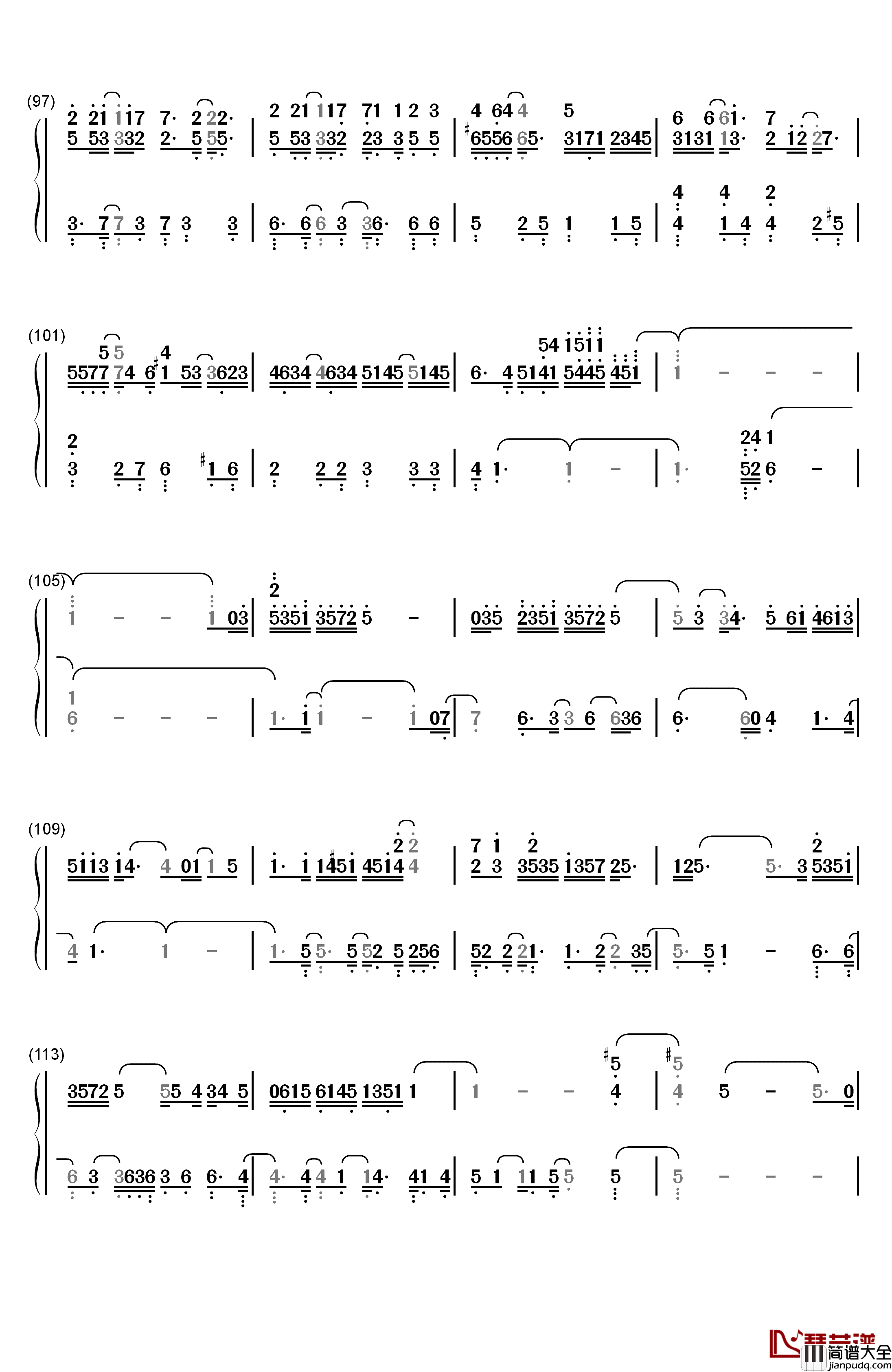 风的痕迹钢琴简谱_数字双手_VK克
