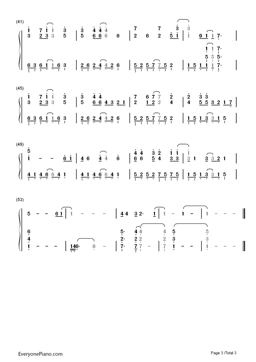 星より先に见つけてあげる钢琴简谱_数字双手_森口博子