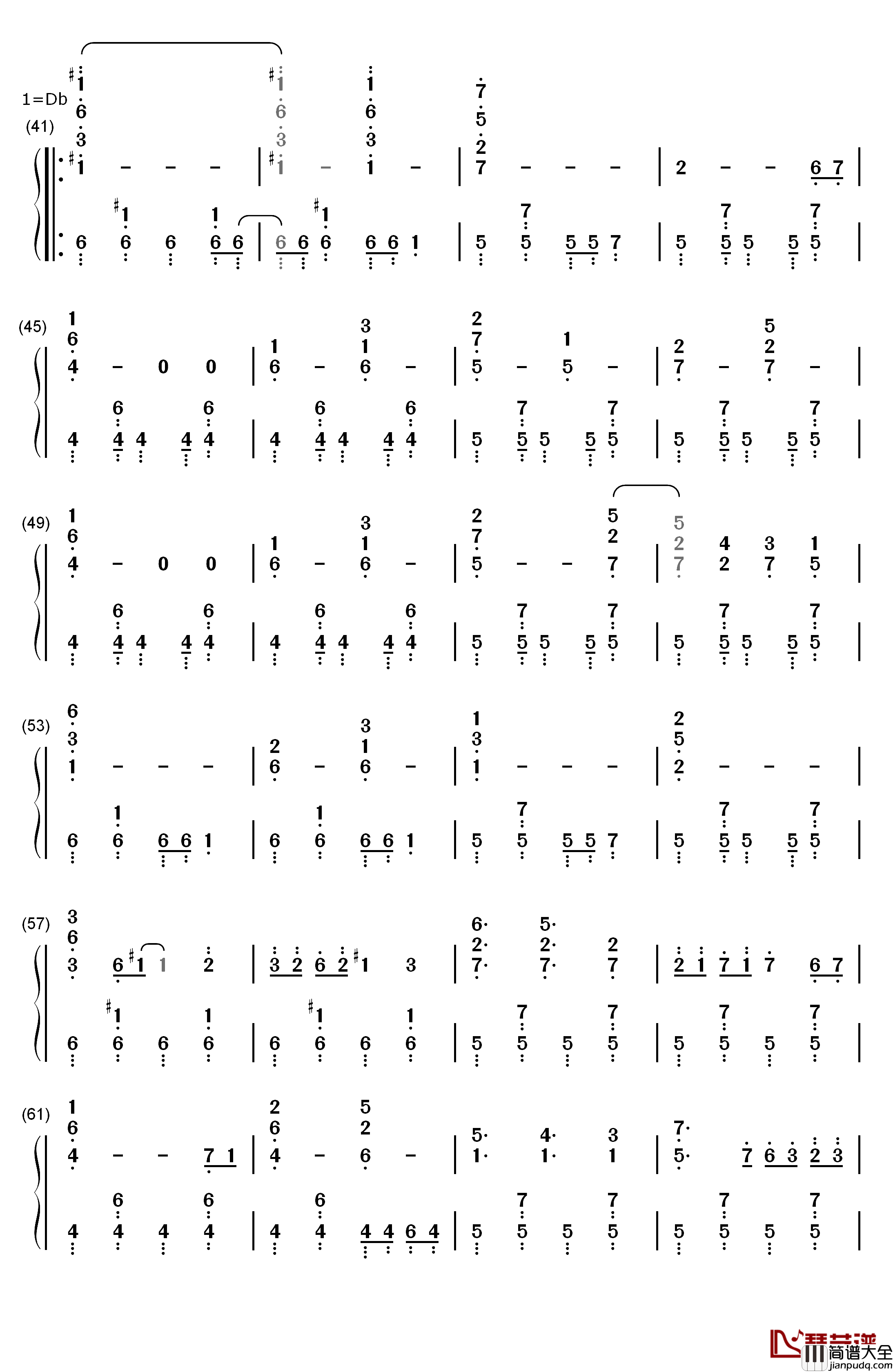 初音未来的消失钢琴简谱_数字双手