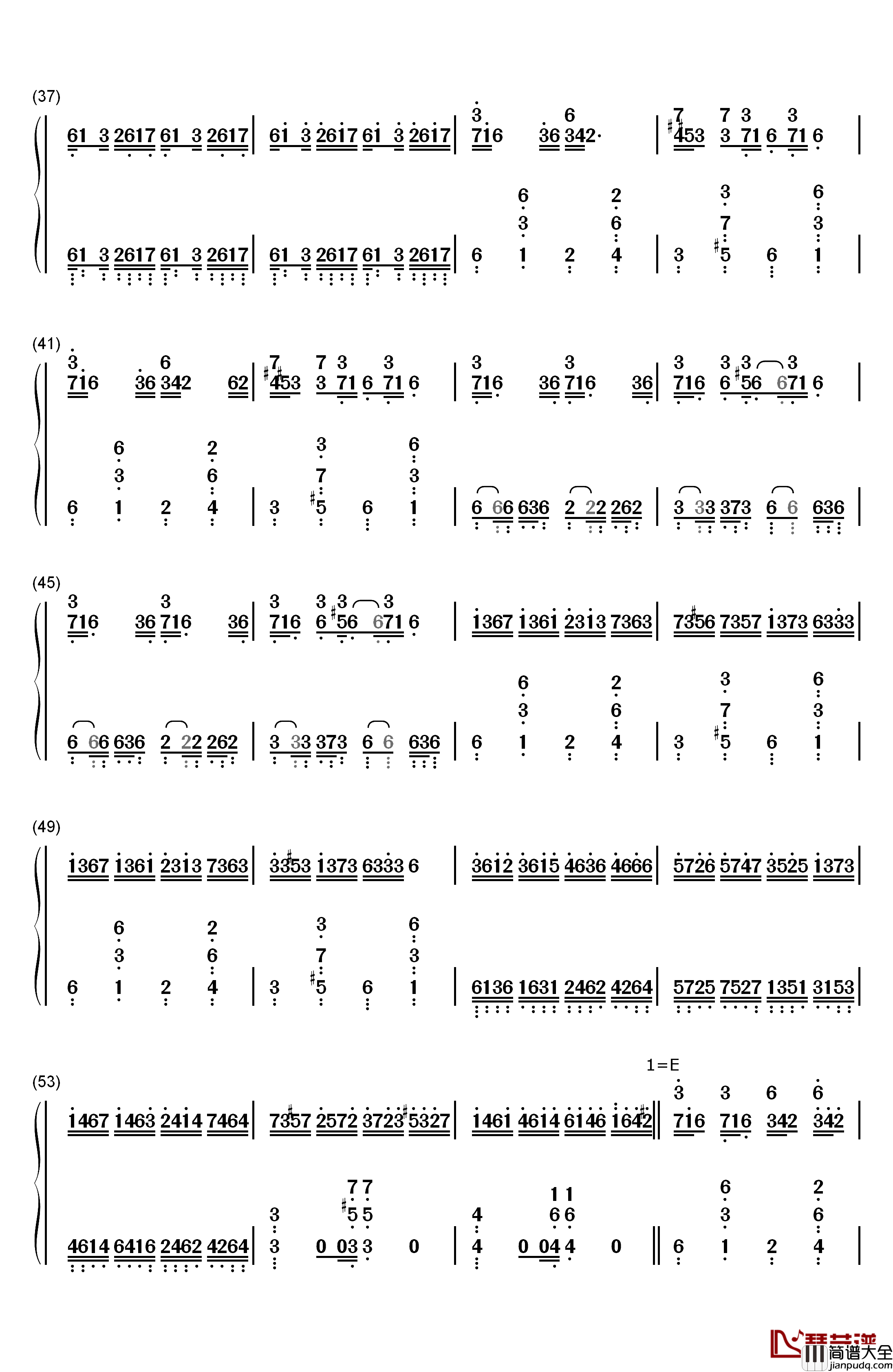克罗地亚狂想曲钢琴简谱_数字双手_马克西姆