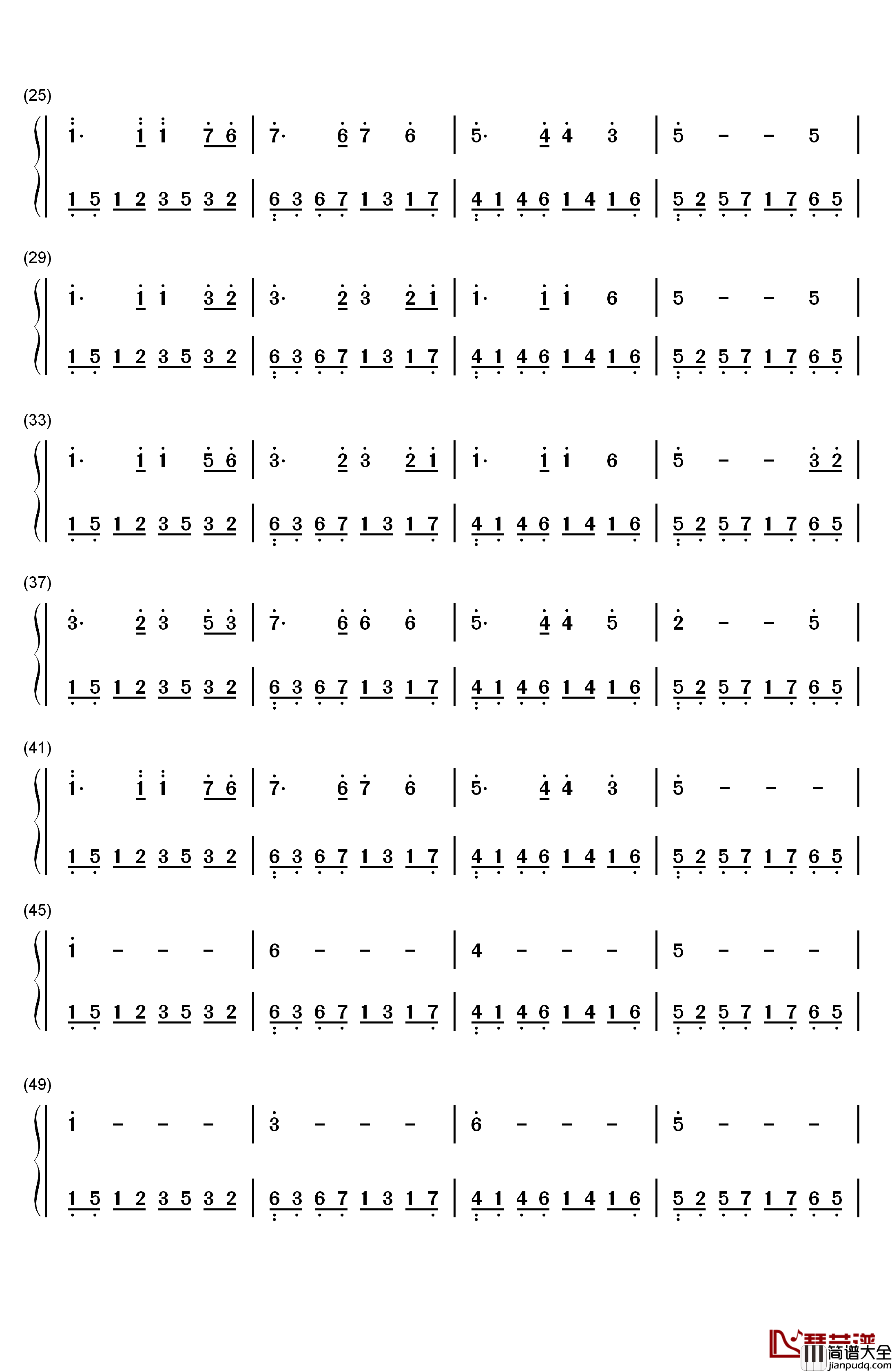 深情的少女钢琴简谱_数字双手_九州真琴