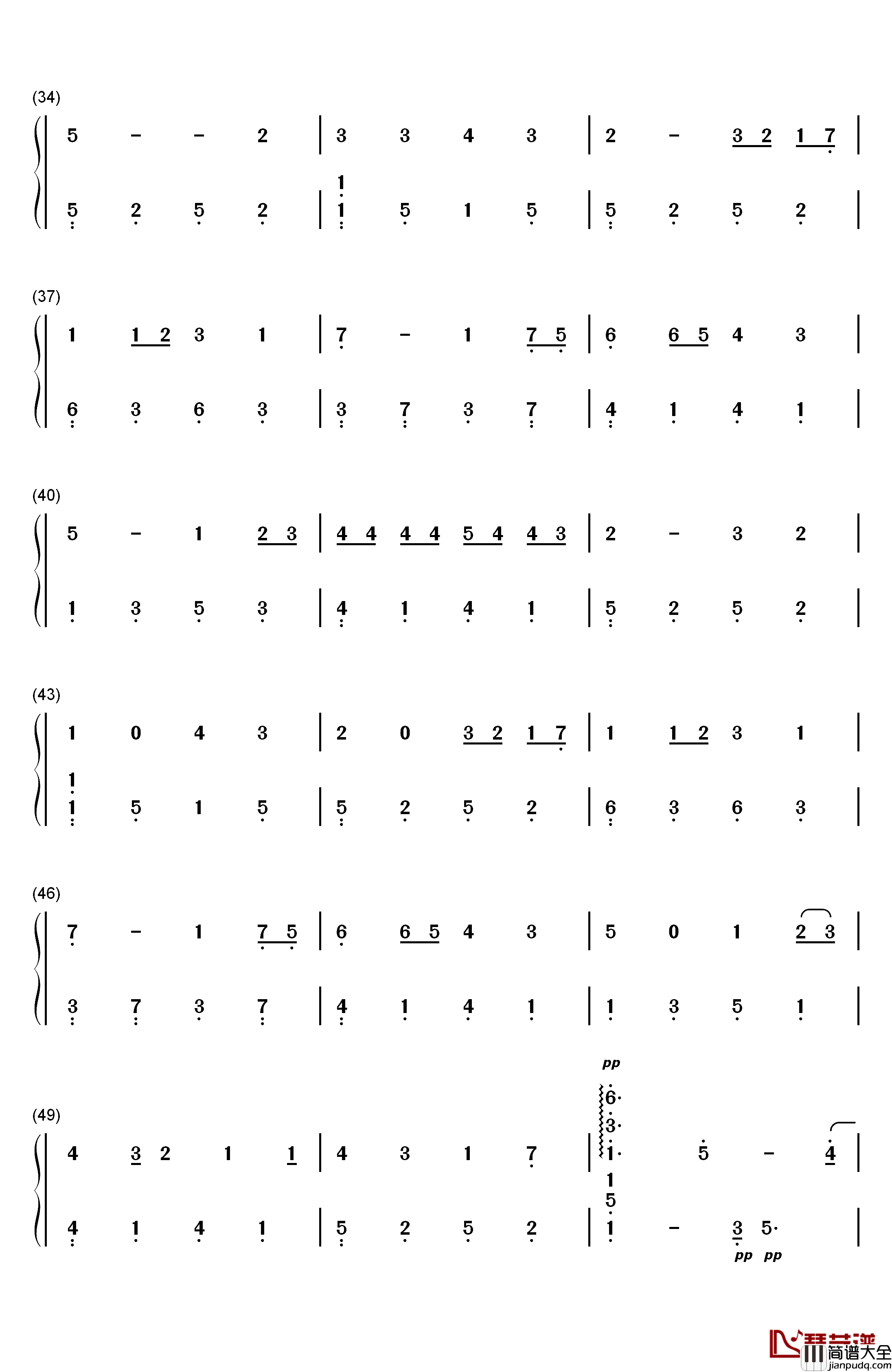 天黑日记钢琴简谱_数字双手_张语格(SNH48)