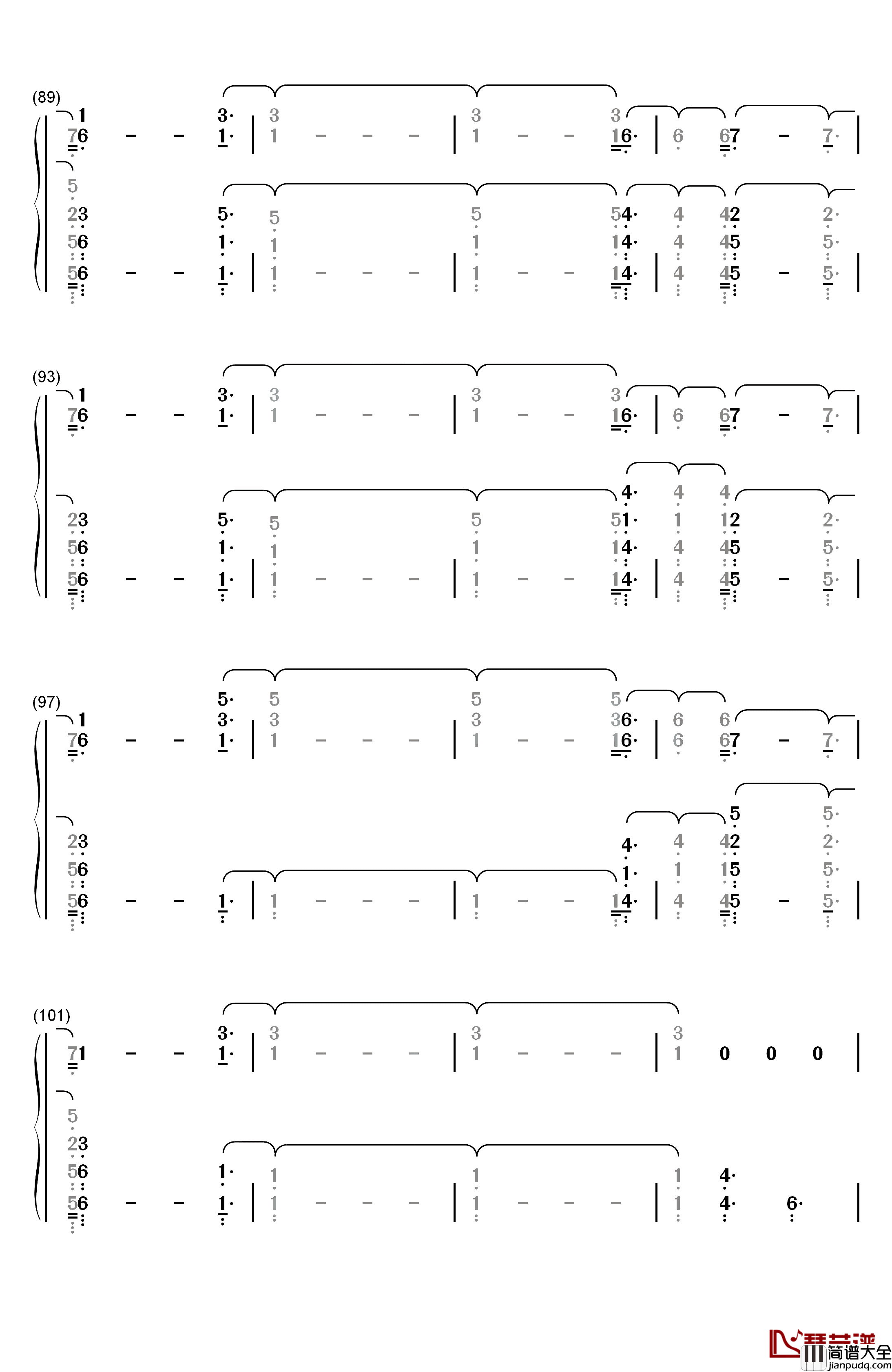 Entertainer钢琴简谱_数字双手_Zayn