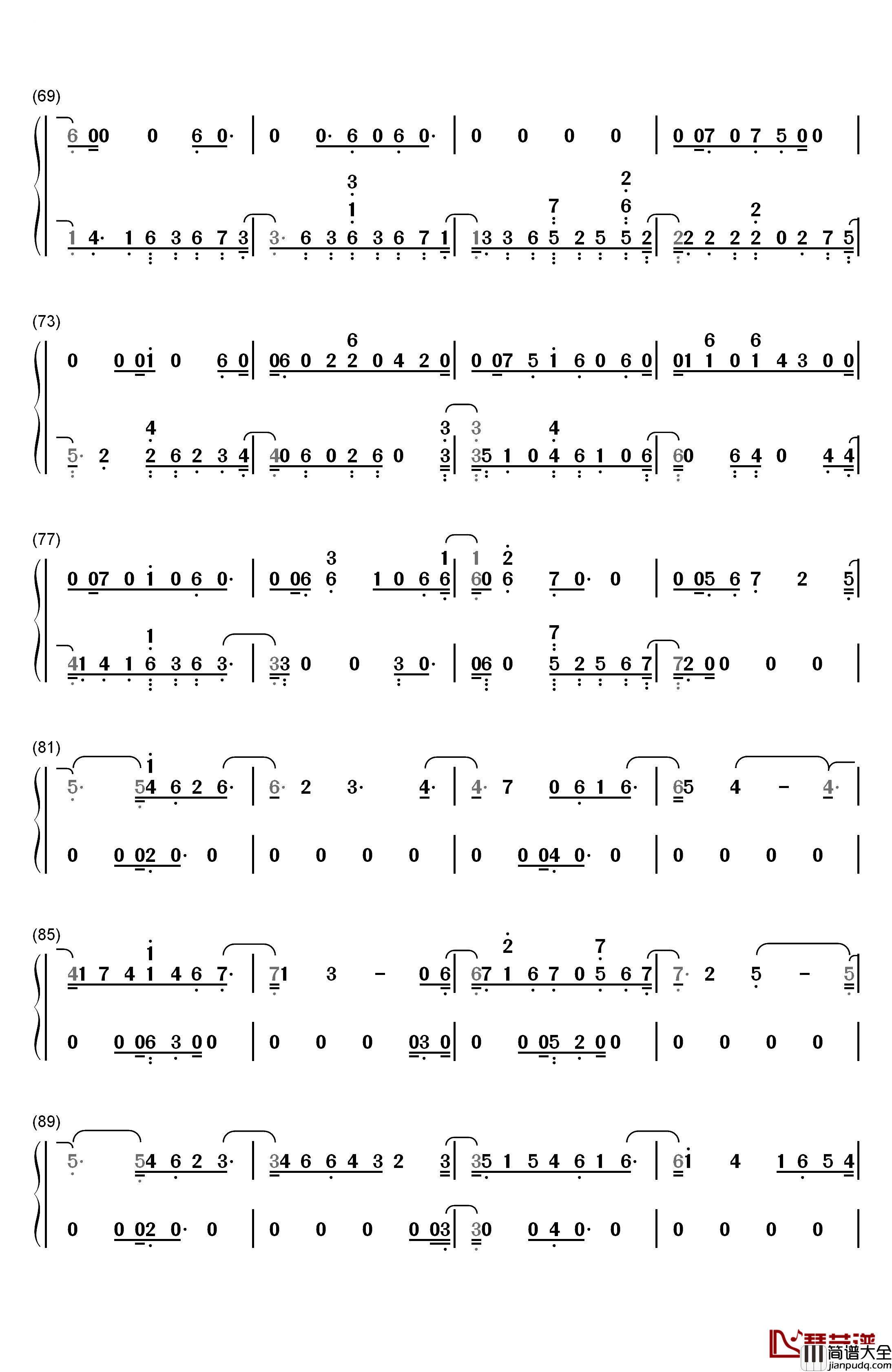 For_You钢琴简谱_数字双手_Liam_Payne_Rita_Ora