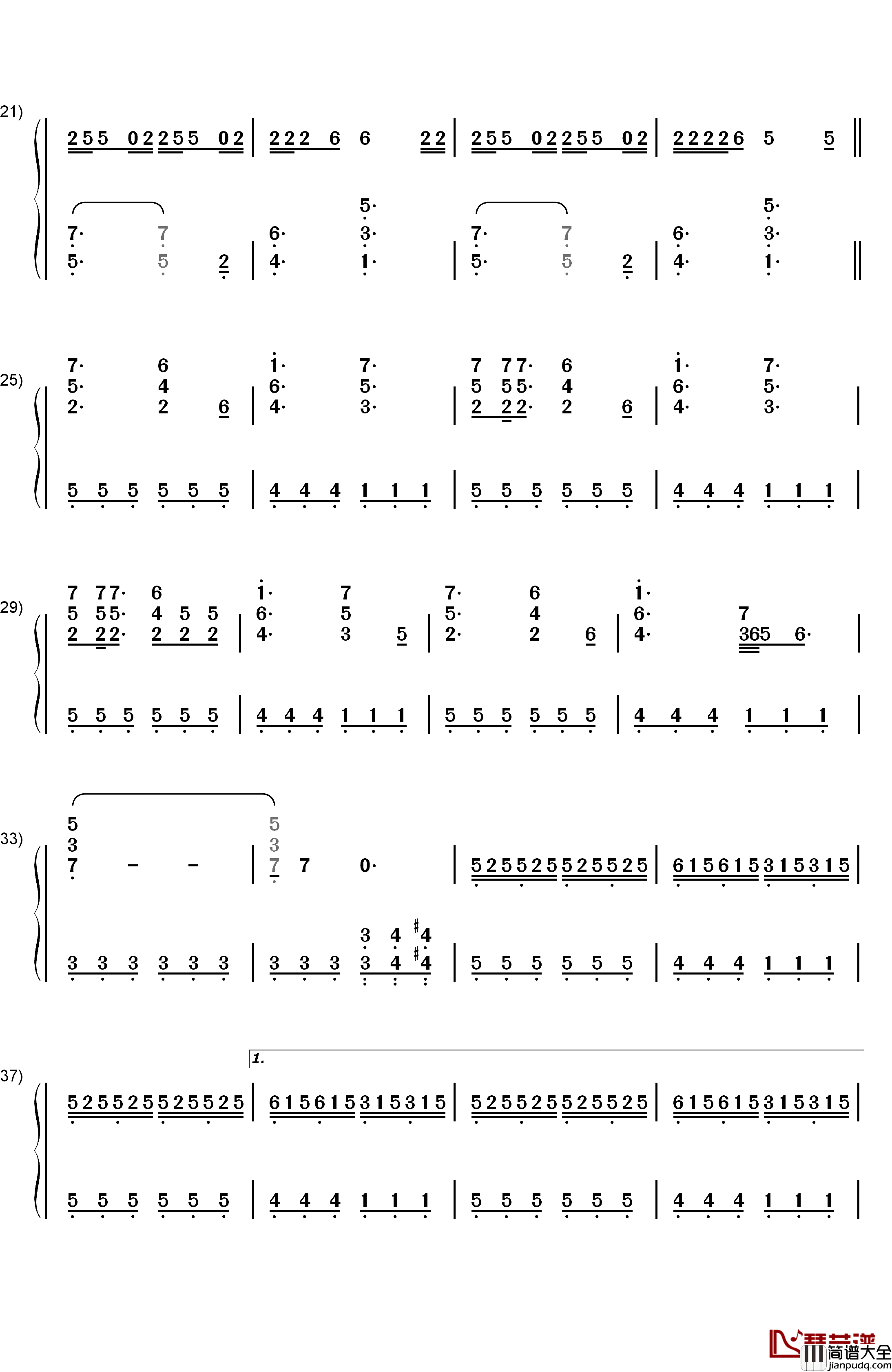 Sweetest_Devotion钢琴简谱_数字双手_Adele