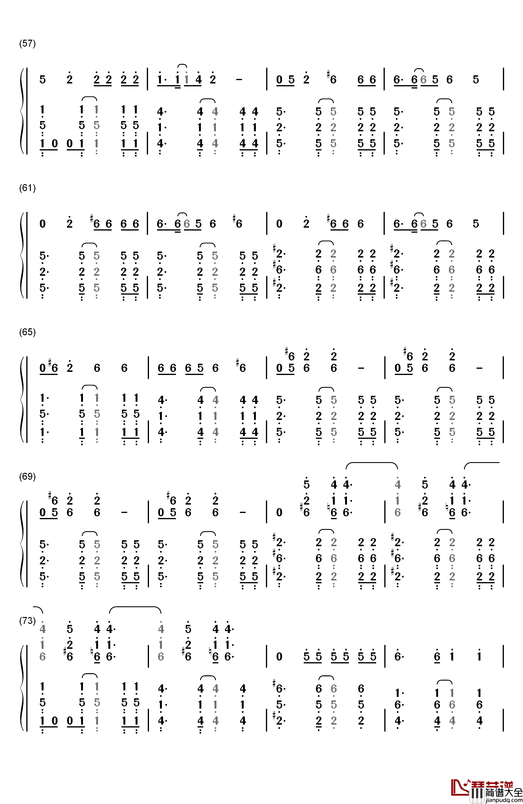 I'm_Into_You钢琴简谱_数字双手_Jennifer_Lopez