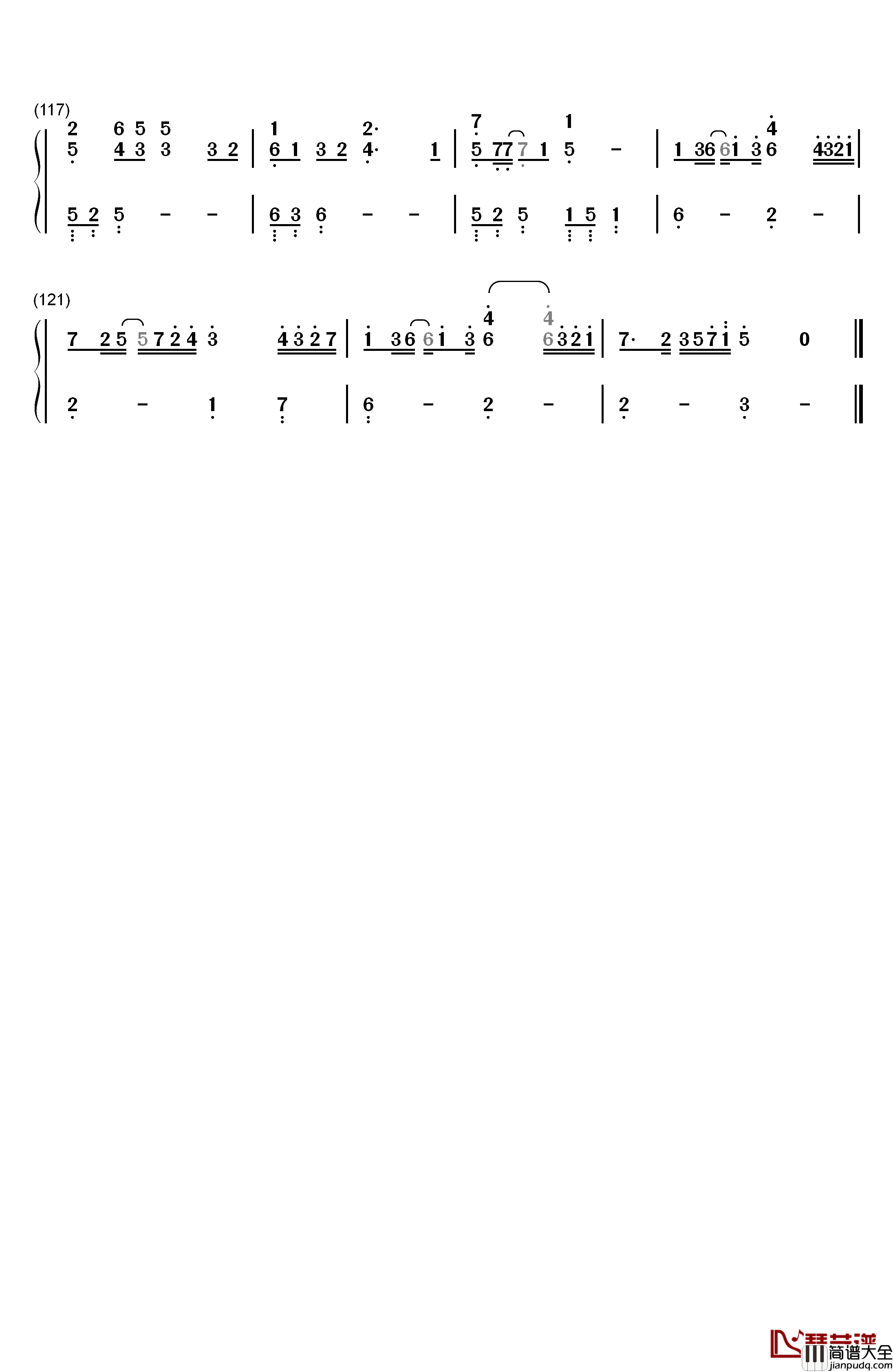 爱得更多…钢琴简谱_数字双手_西野加奈