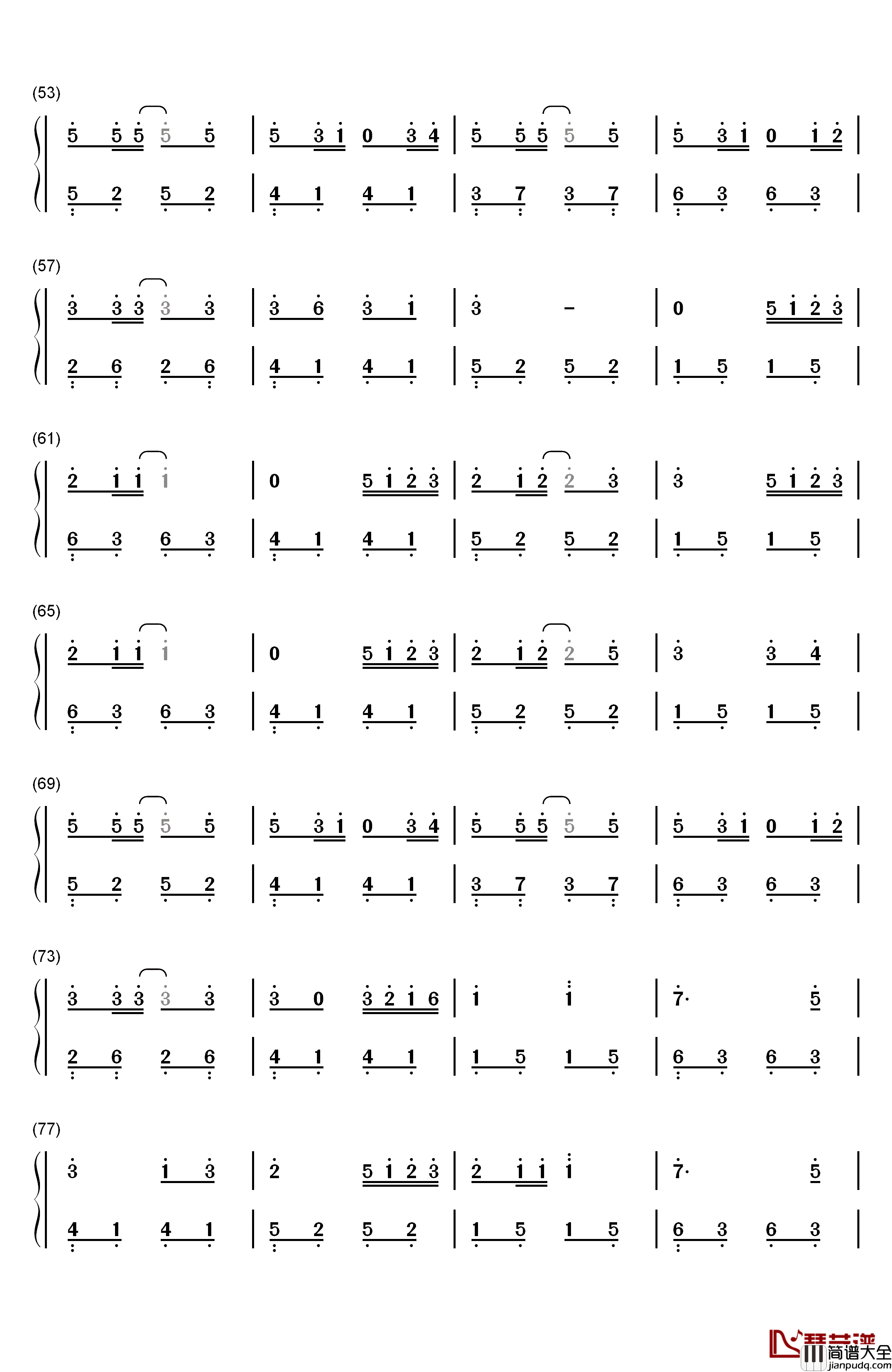 菊次郎的夏天钢琴简谱_数字双手_久石让_Hayao_Miyazaki