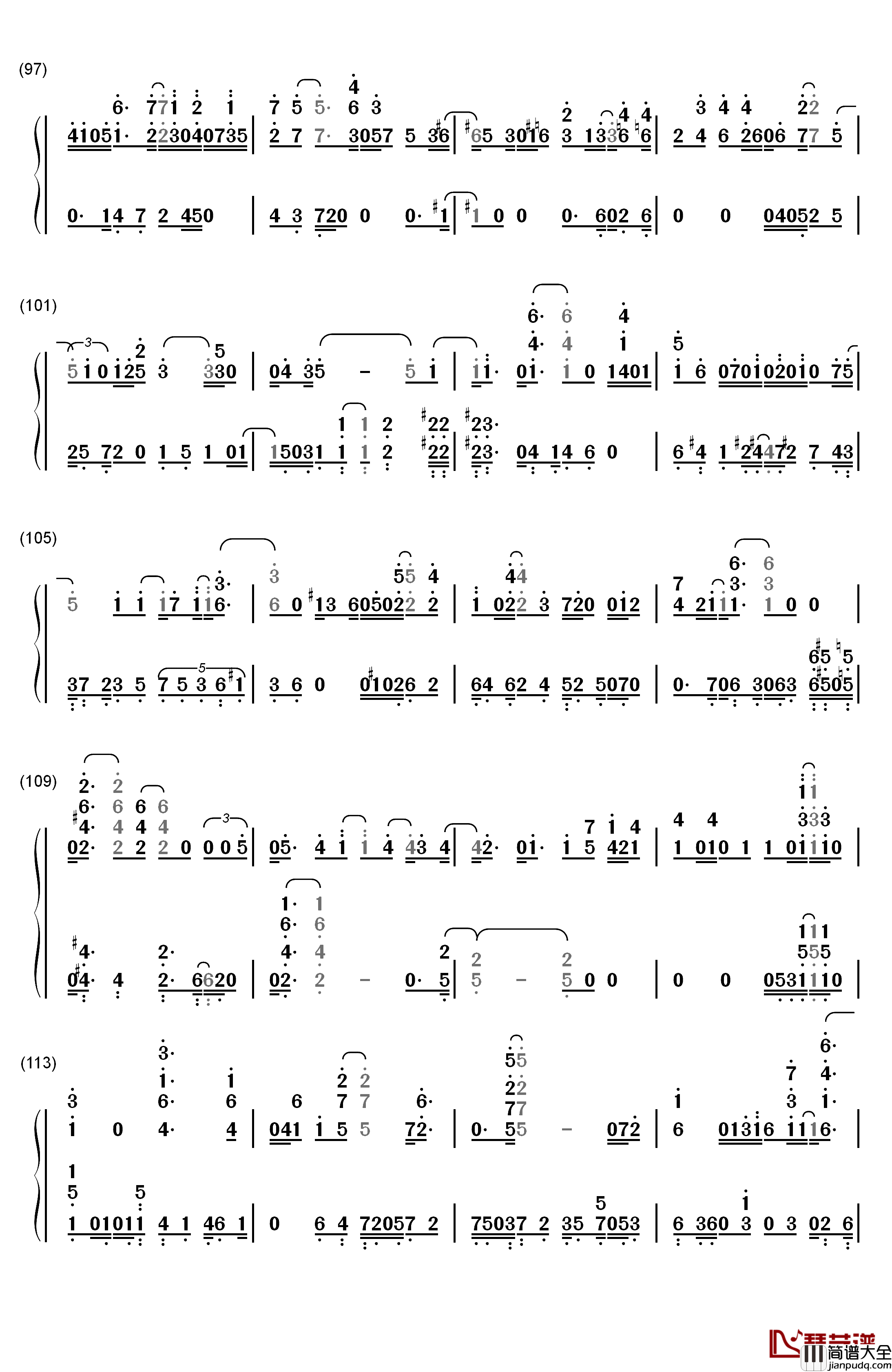 Bon_Voyage钢琴简谱_数字双手_Bon_Bon_Blanco
