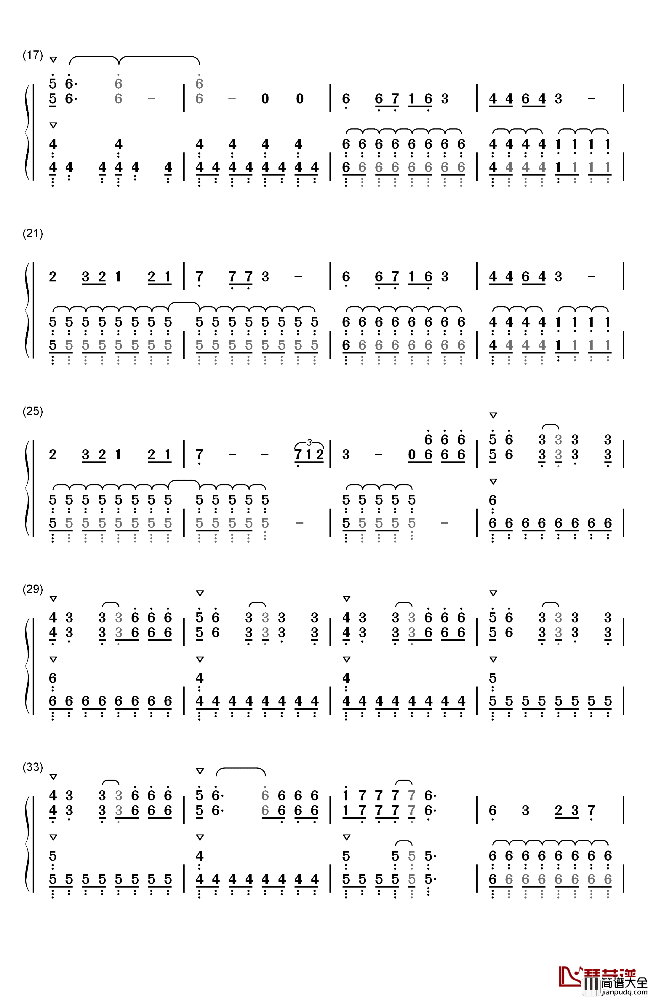 シドニア钢琴简谱_数字双手_Angela