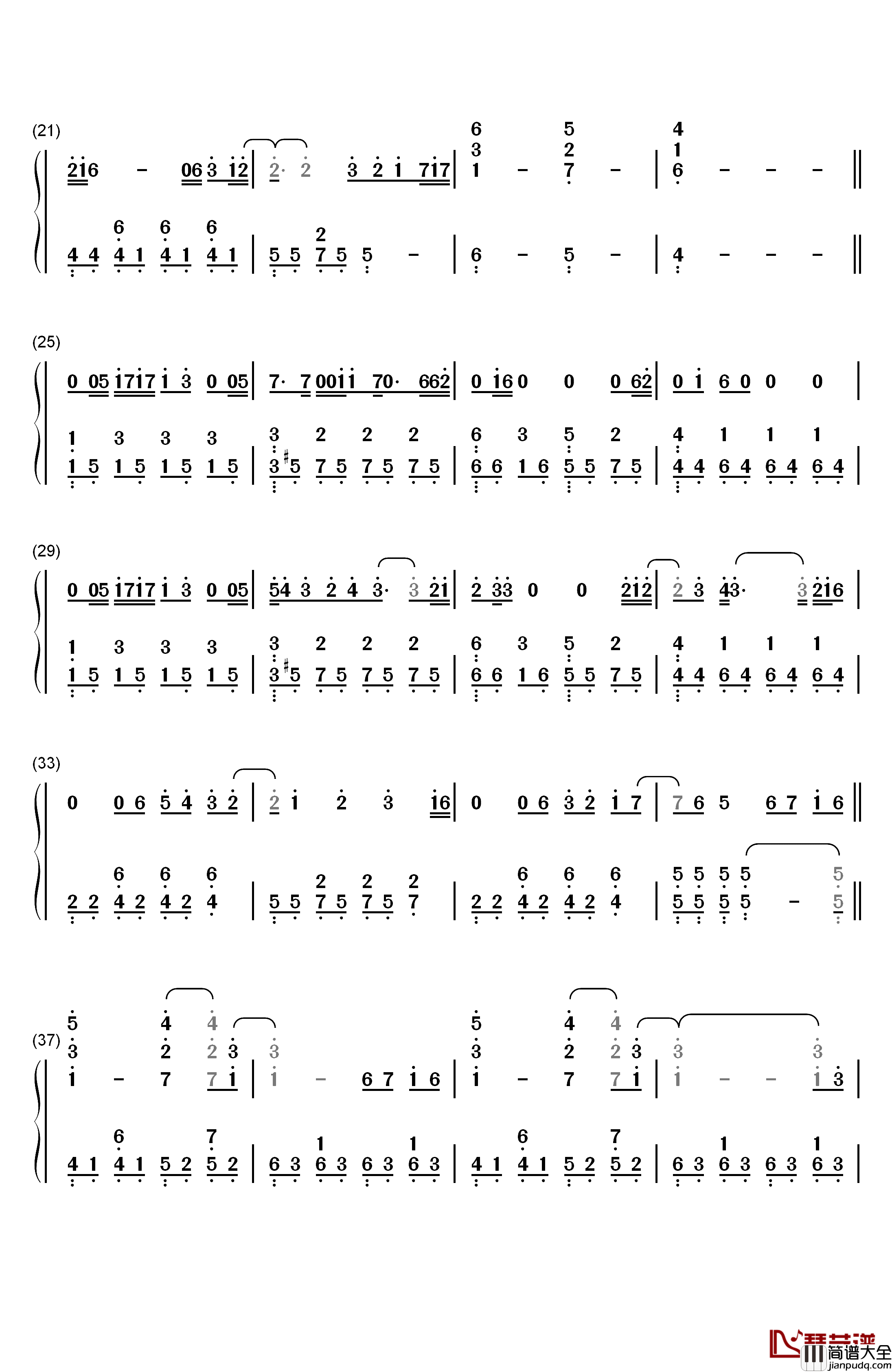 Talking_to_the_Moon_钢琴简谱_数字双手_Bruno_Mars__布鲁诺·马尔斯