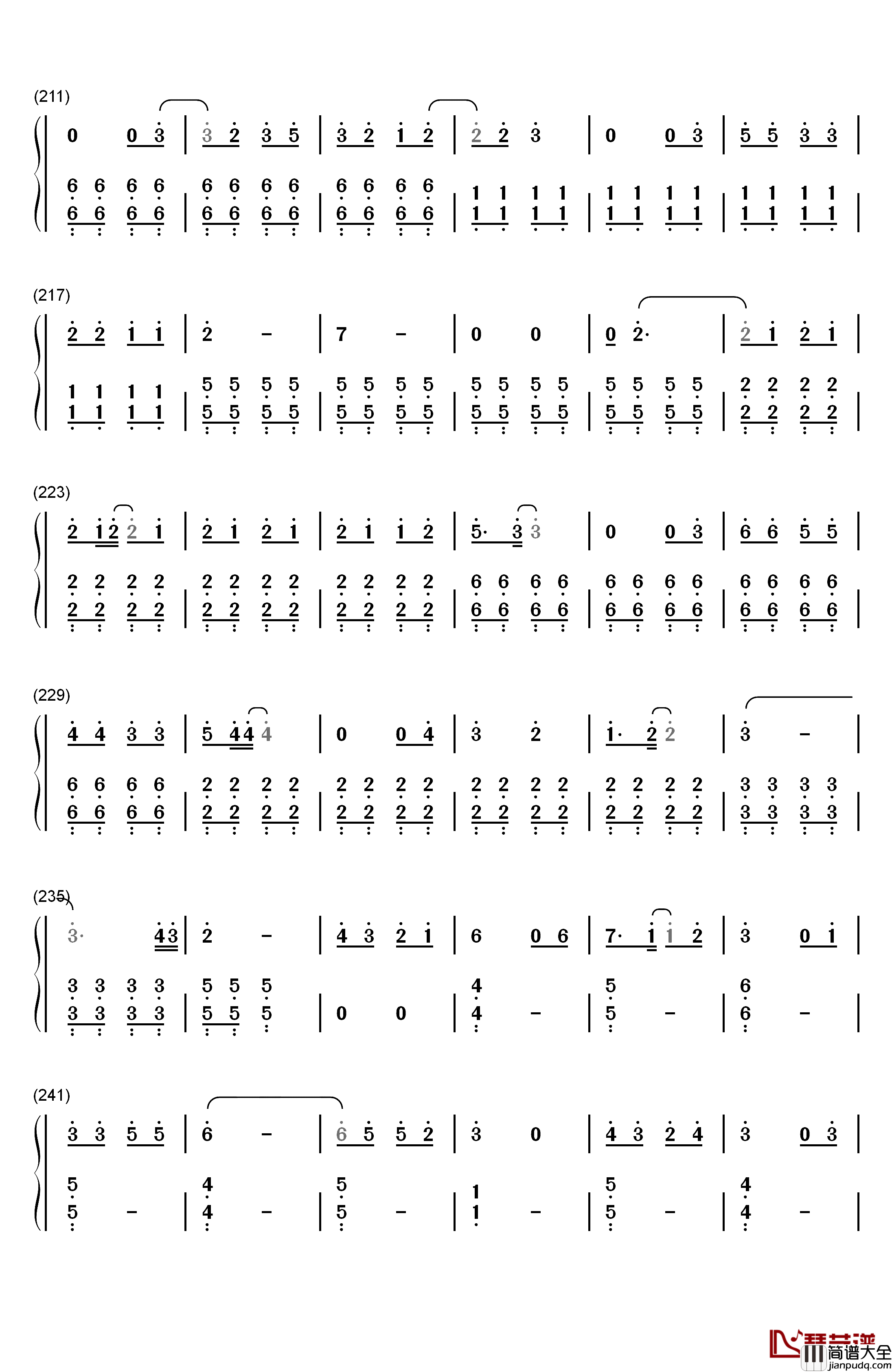 Bedtime_Story钢琴简谱_数字双手_西野加奈