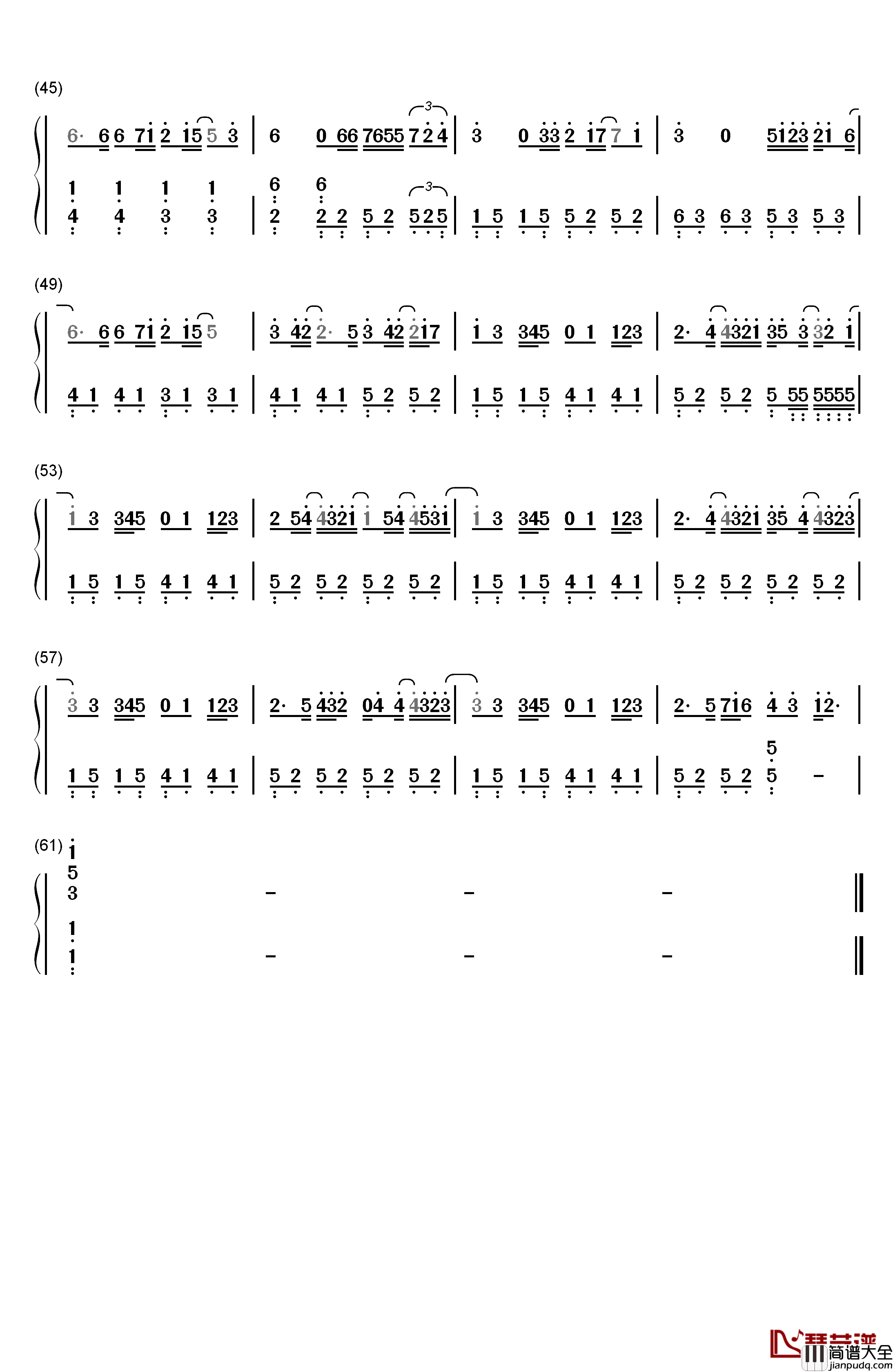 恋爱大过天钢琴简谱_数字双手_Twins