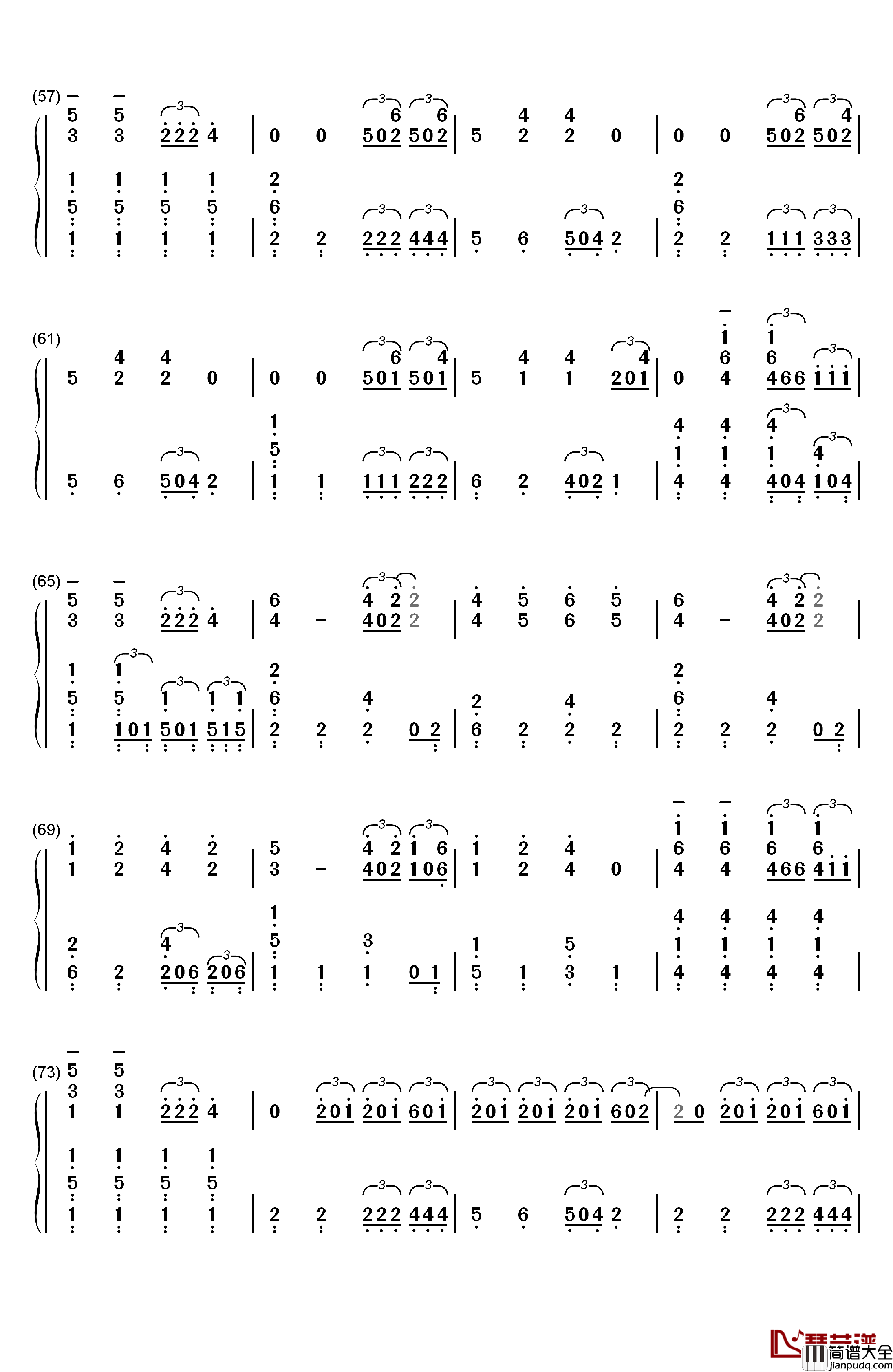 Sail钢琴简谱_数字双手_Awolnation