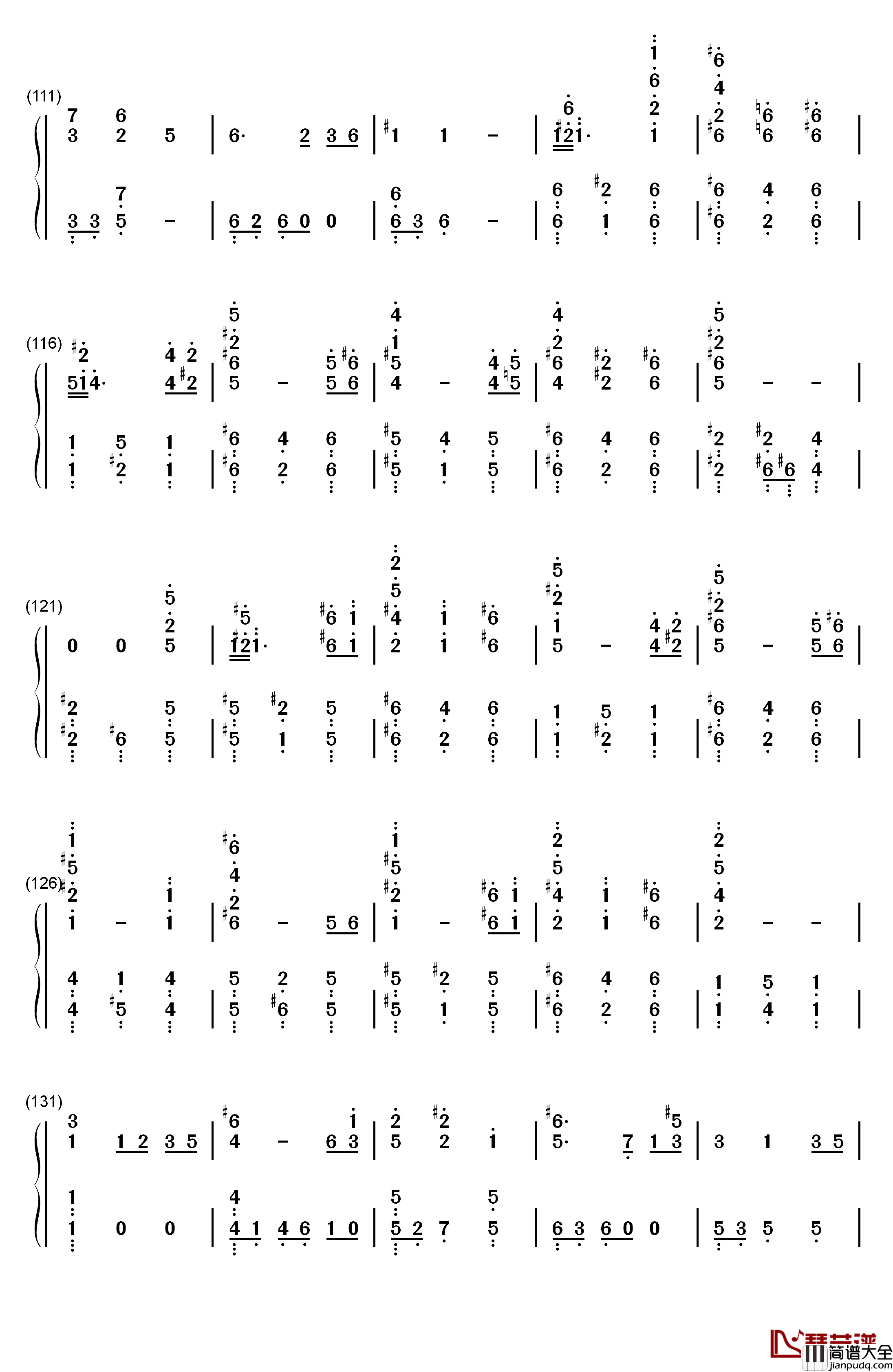 草原の涙钢琴简谱_数字双手_矶村由纪子